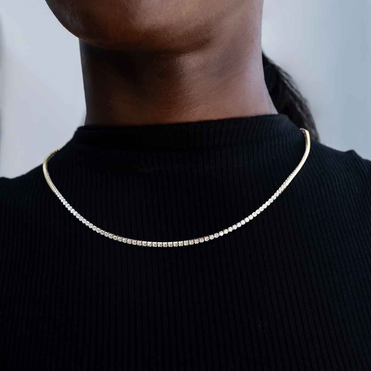 GLD PROMO SETS - WOMEN Micro Tennis Necklace + Bracelet Bundle in Yellow Gold