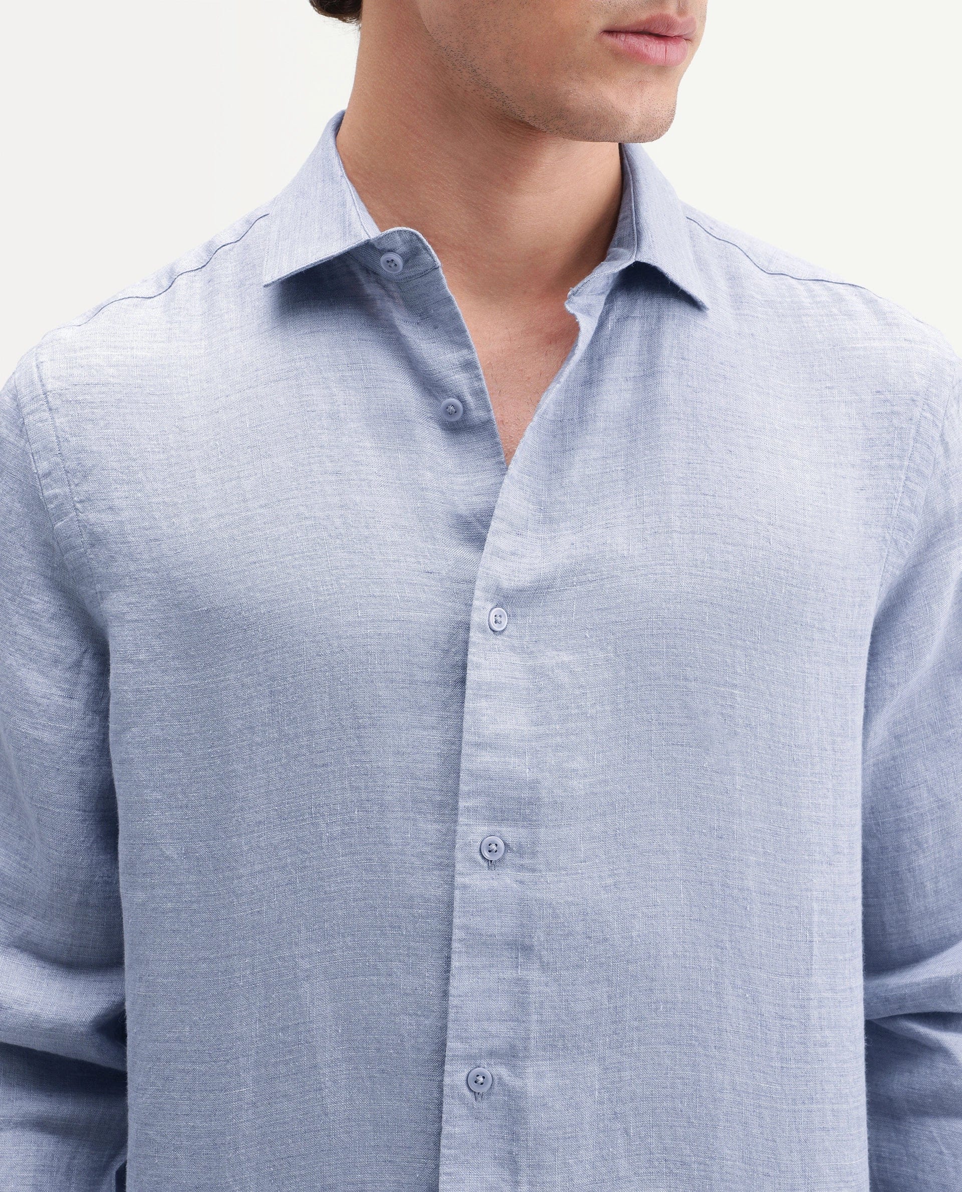 RARE Rabbit Men's Borium Ls - Aw26 Light Purple 100% Linen Button Regular Fit Shirt