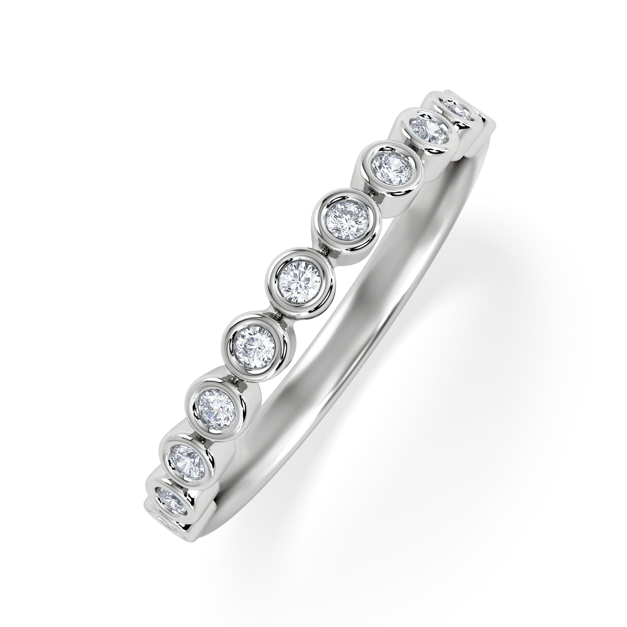 Diamond Entwine 0.42ct Round Cut Lab Diamond Half Band Eternity Ring in Sterling Silver