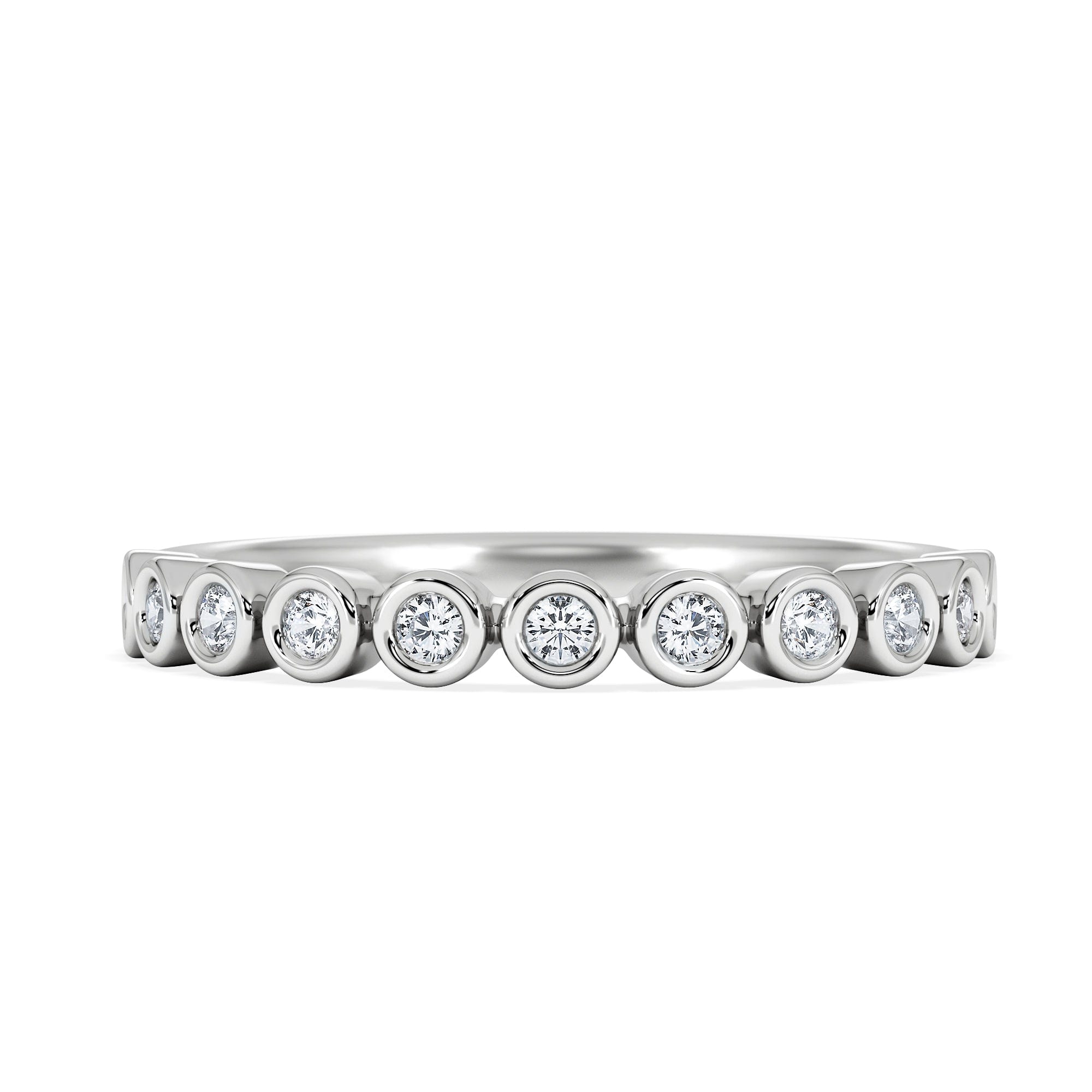 Diamond Entwine 0.42ct Round Cut Lab Diamond Half Band Eternity Ring in Sterling Silver