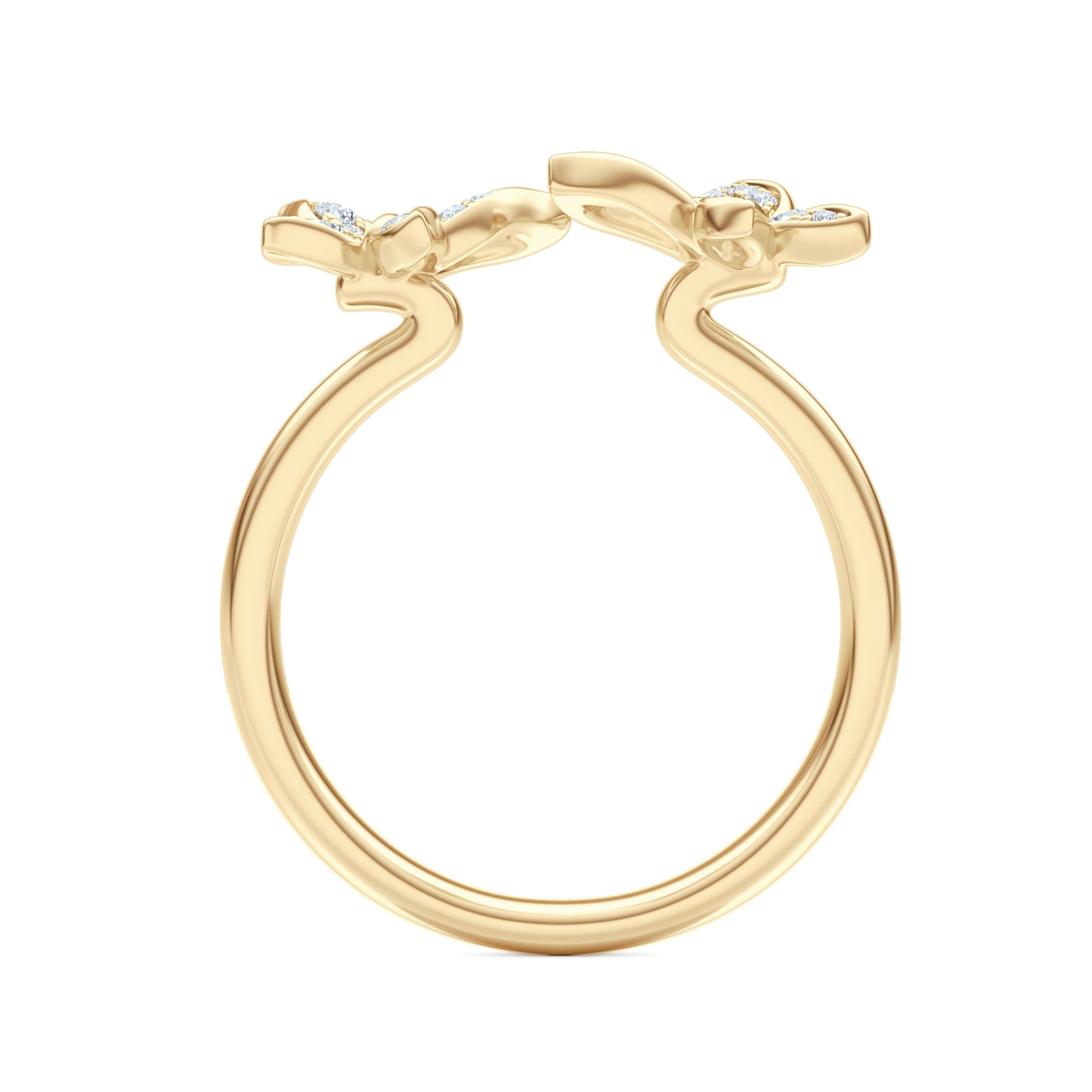 Diamond Papillon 0.20ct Lab Diamond Ring 18K Gold Vermeil