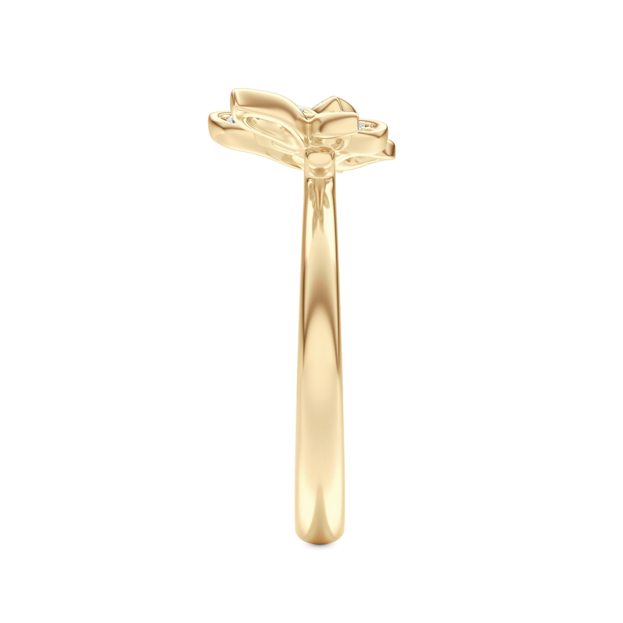 Diamond Papillon 0.20ct Lab Diamond Ring 18K Gold Vermeil