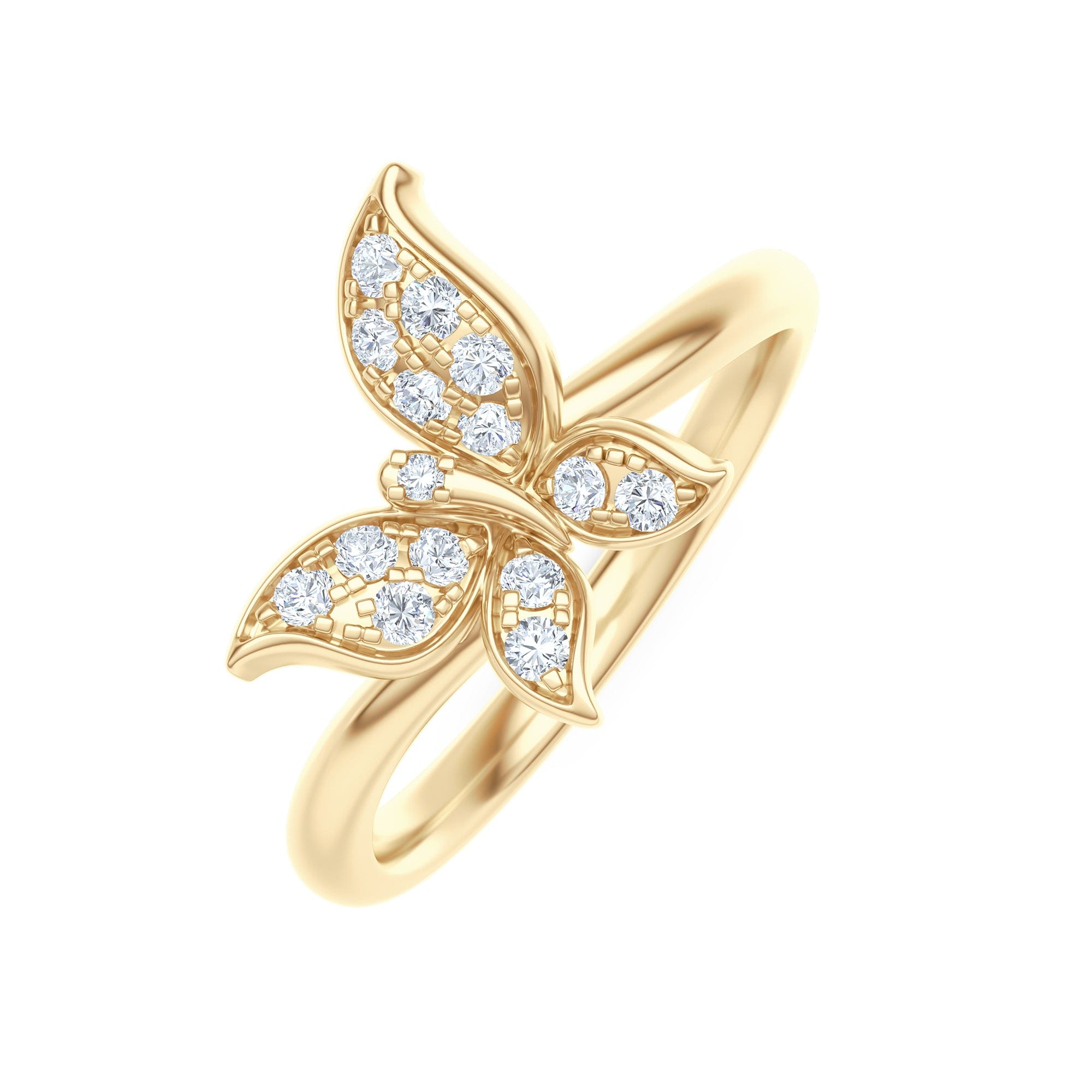 Diamond Papillon 0.19ct Lab Diamond Ring in 18K Gold Vermeil