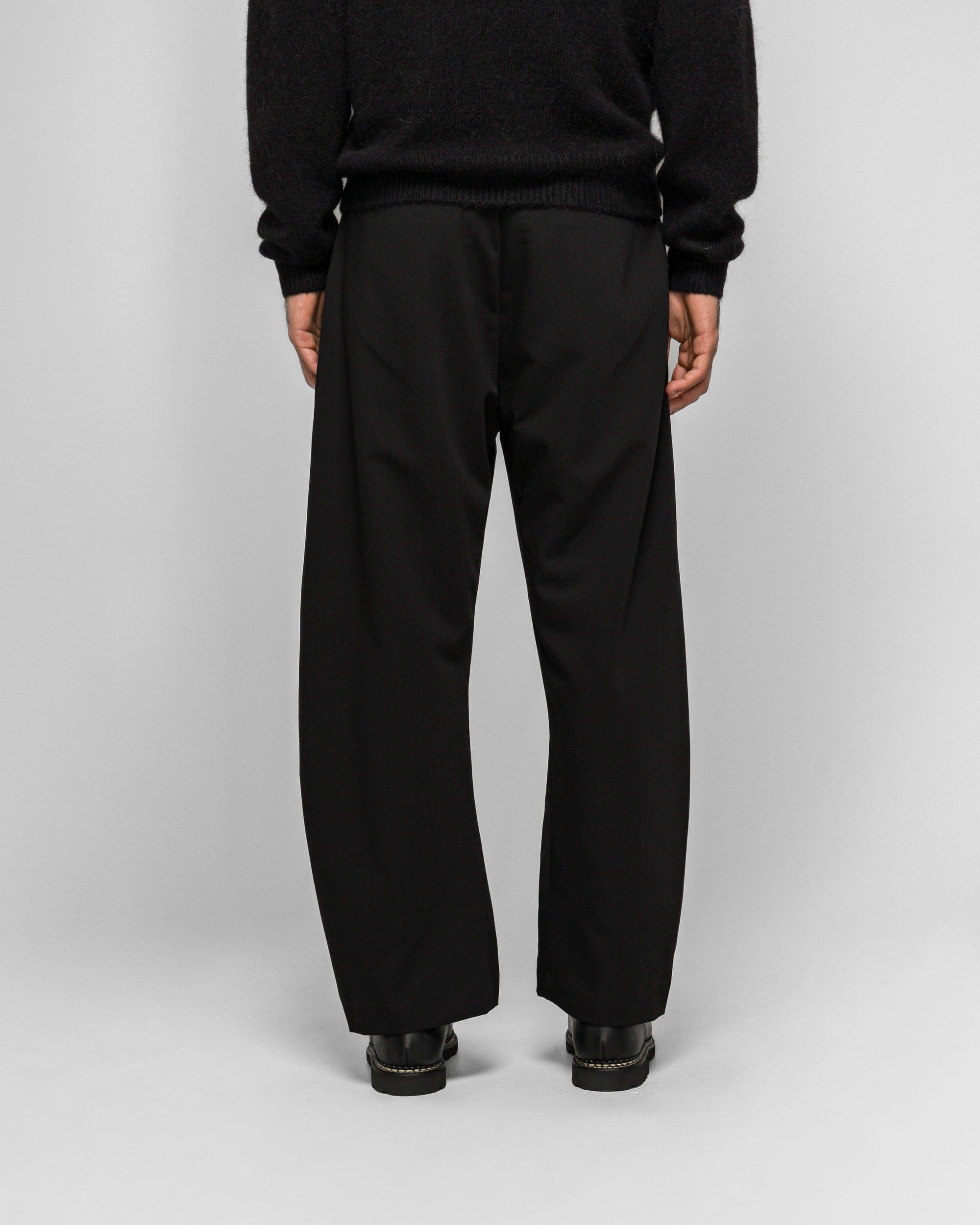 Observe Twisted Relaxed Trouser - Pinstripe Black