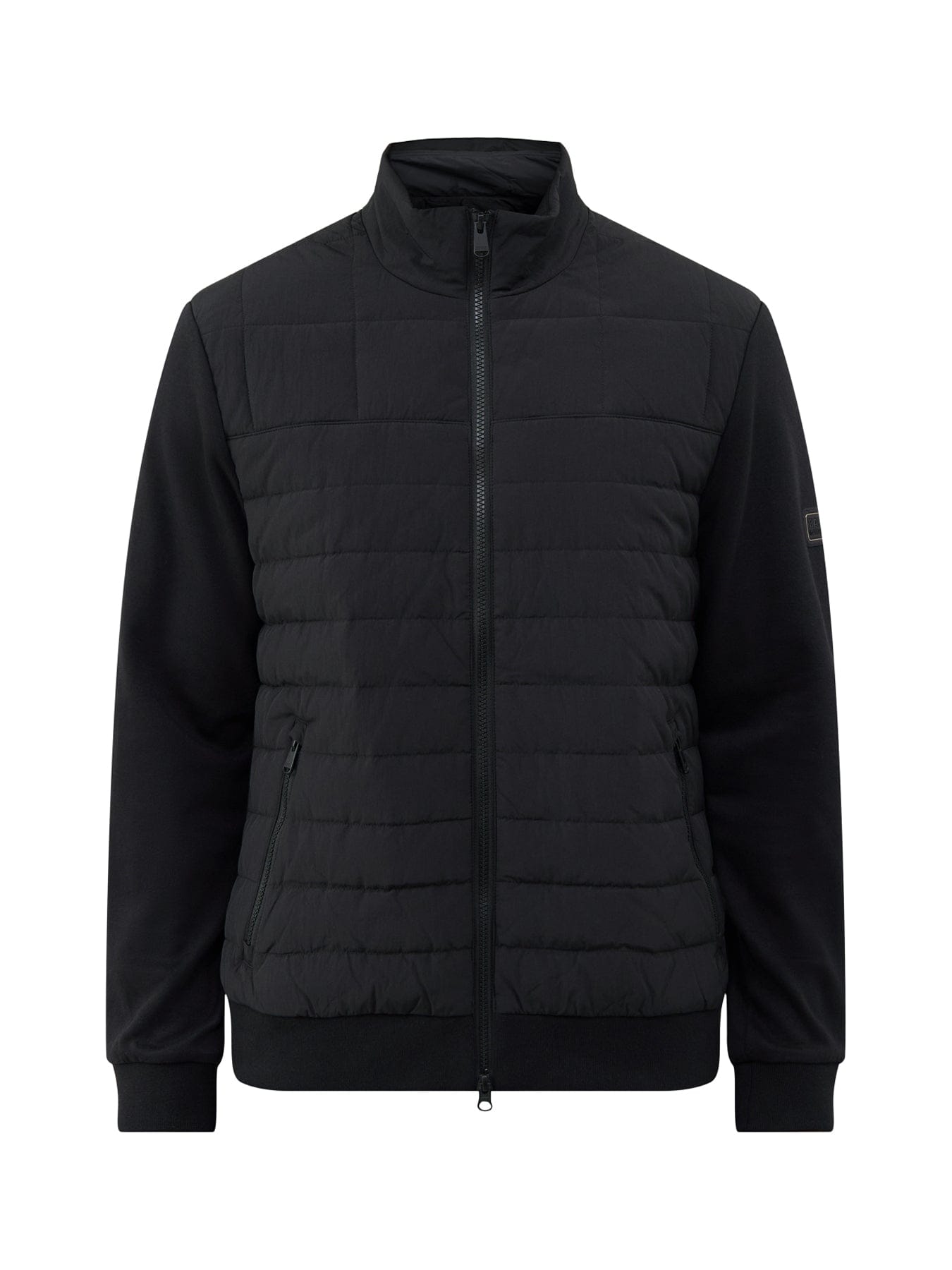 Barbour International Collins Baffle Quilted Zip Through Sweatshirt Black