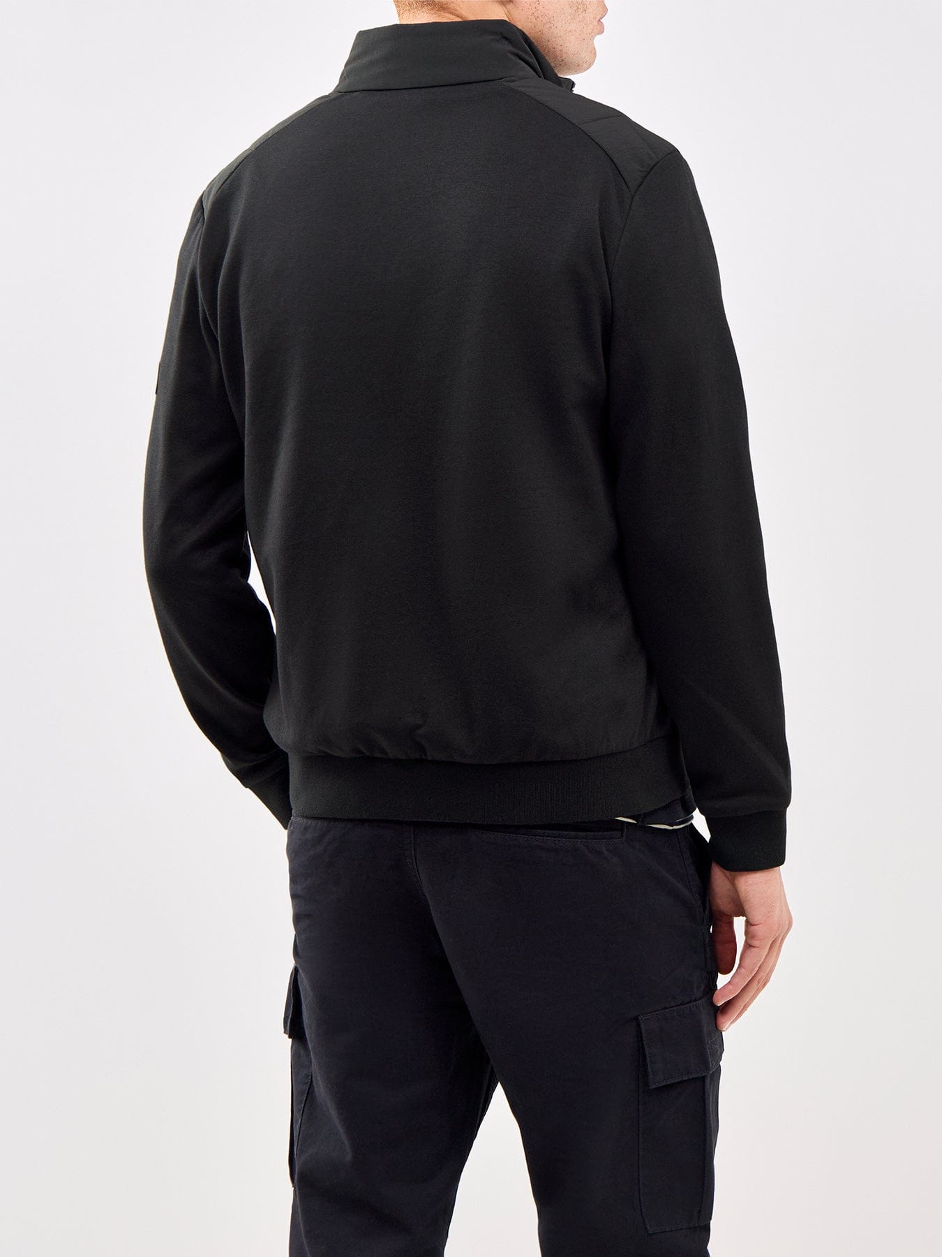 Barbour International Collins Baffle Quilted Zip Through Sweatshirt Black