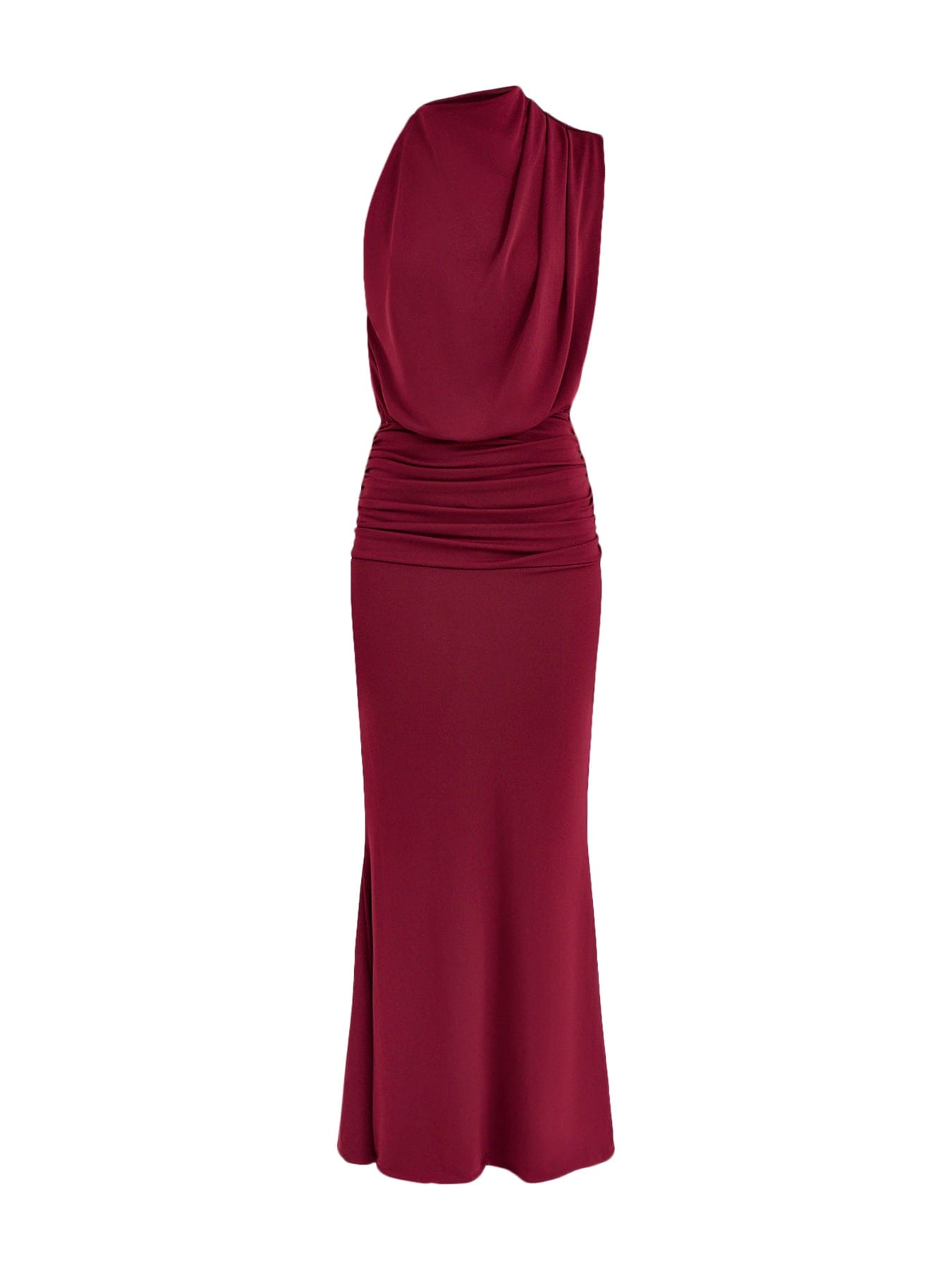 Club L London Umaira High Neck Maxi Dress Burgundy