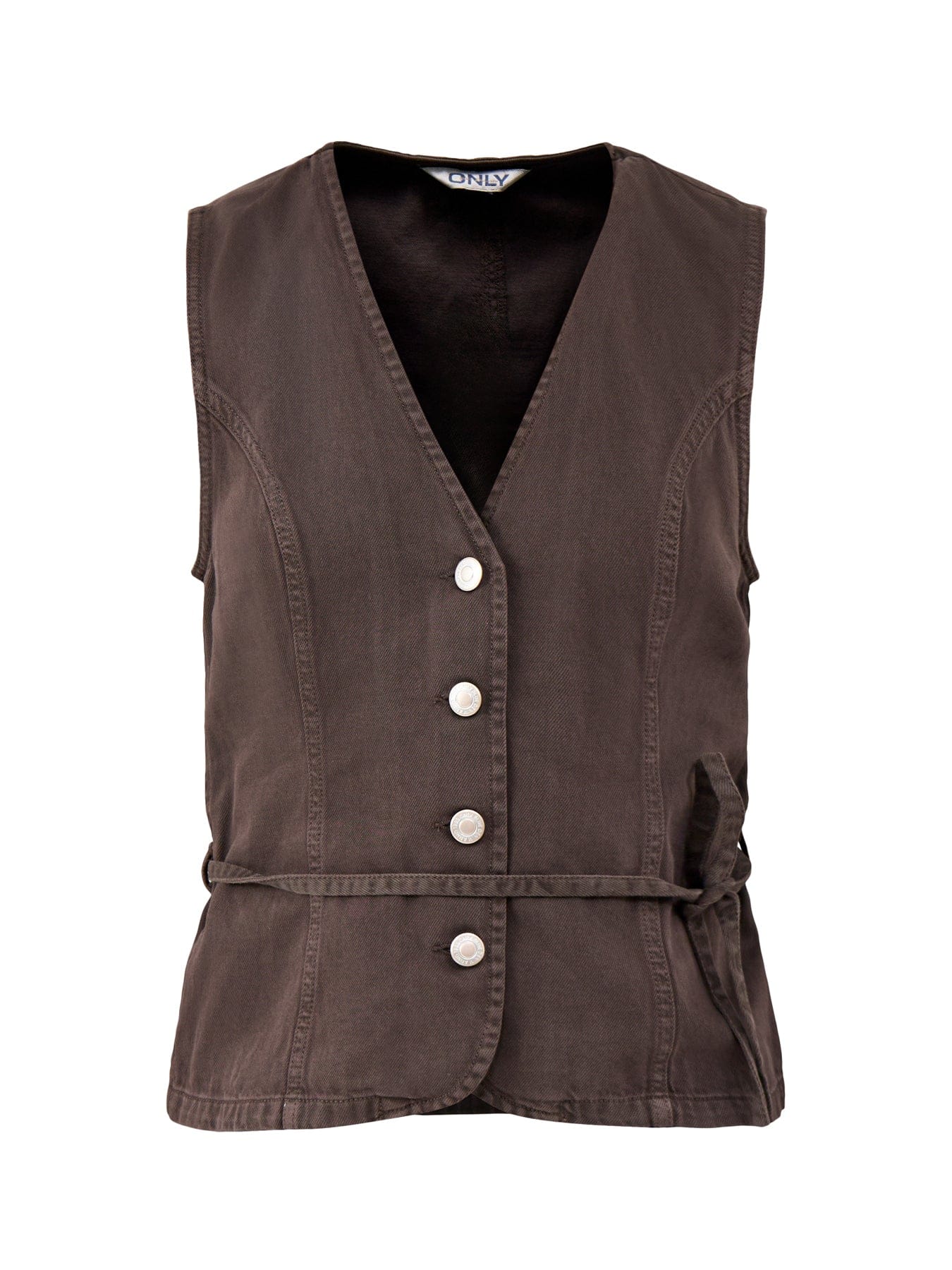 ONLY Silla Belted Waistcoat Brown