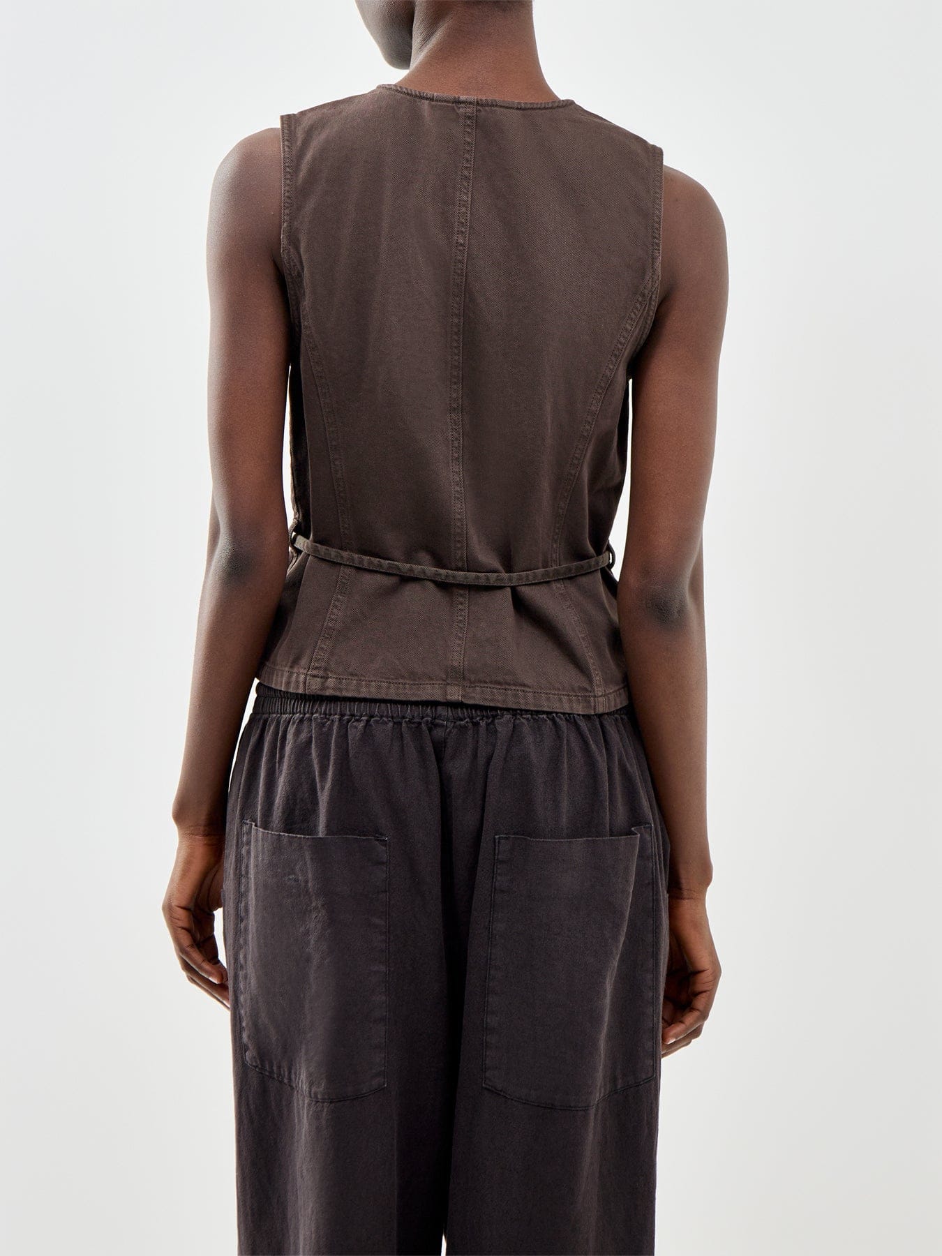 ONLY Silla Belted Waistcoat Brown