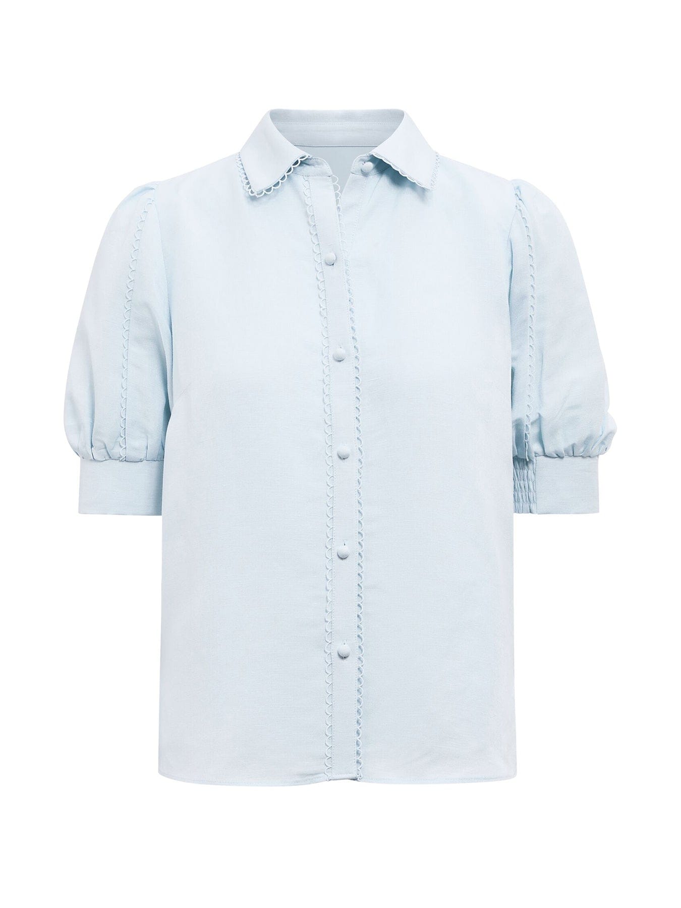 Forever New Finley Trim Detail Blouse Blue