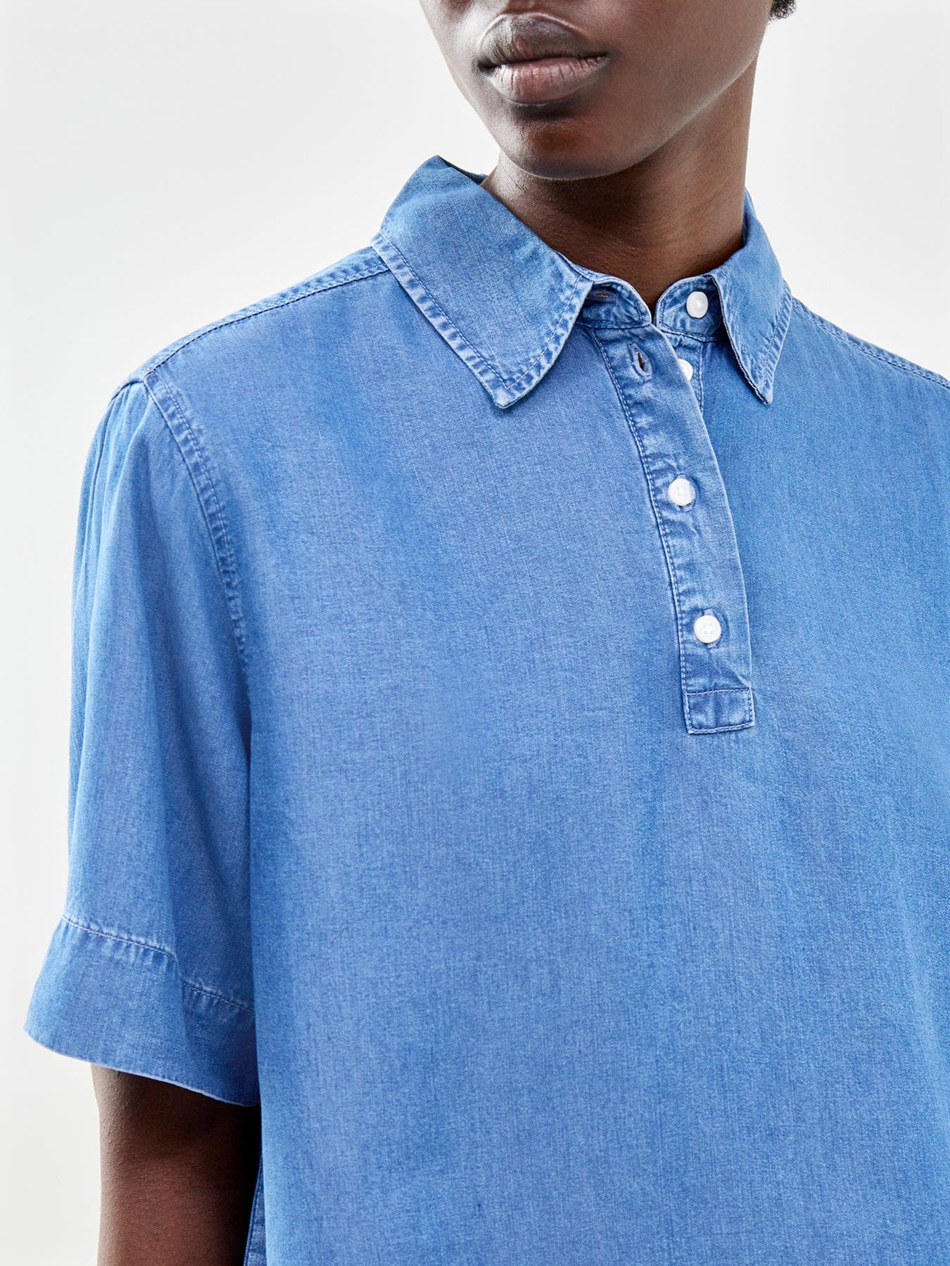 Selected Janna Oversized 2/4 Polo Shirt Blue
