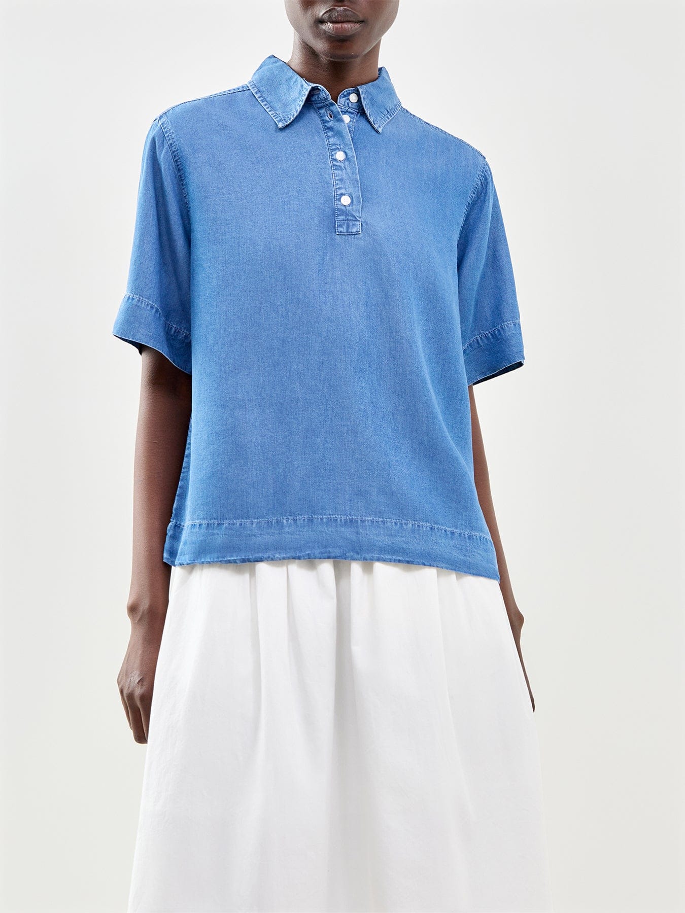 Selected Janna Oversized 2/4 Polo Shirt Blue