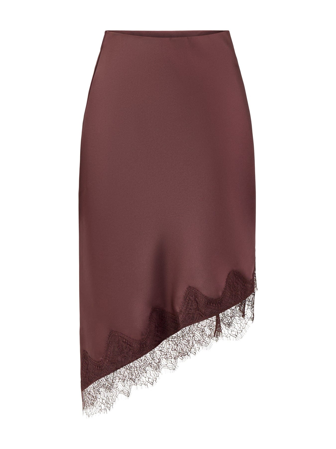 ONLY Faraya Satin Lace Skirt Brown