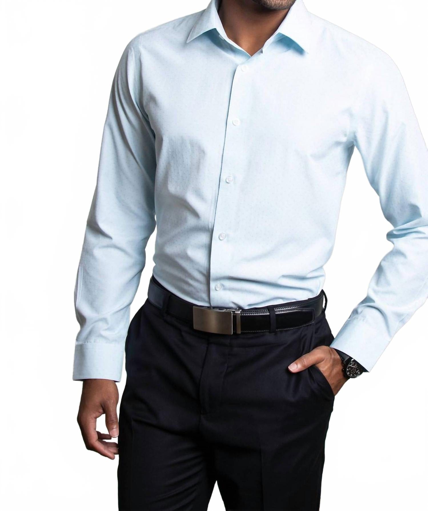 Classic Evan Classic Fit Dress Shirt In Aqua Blue