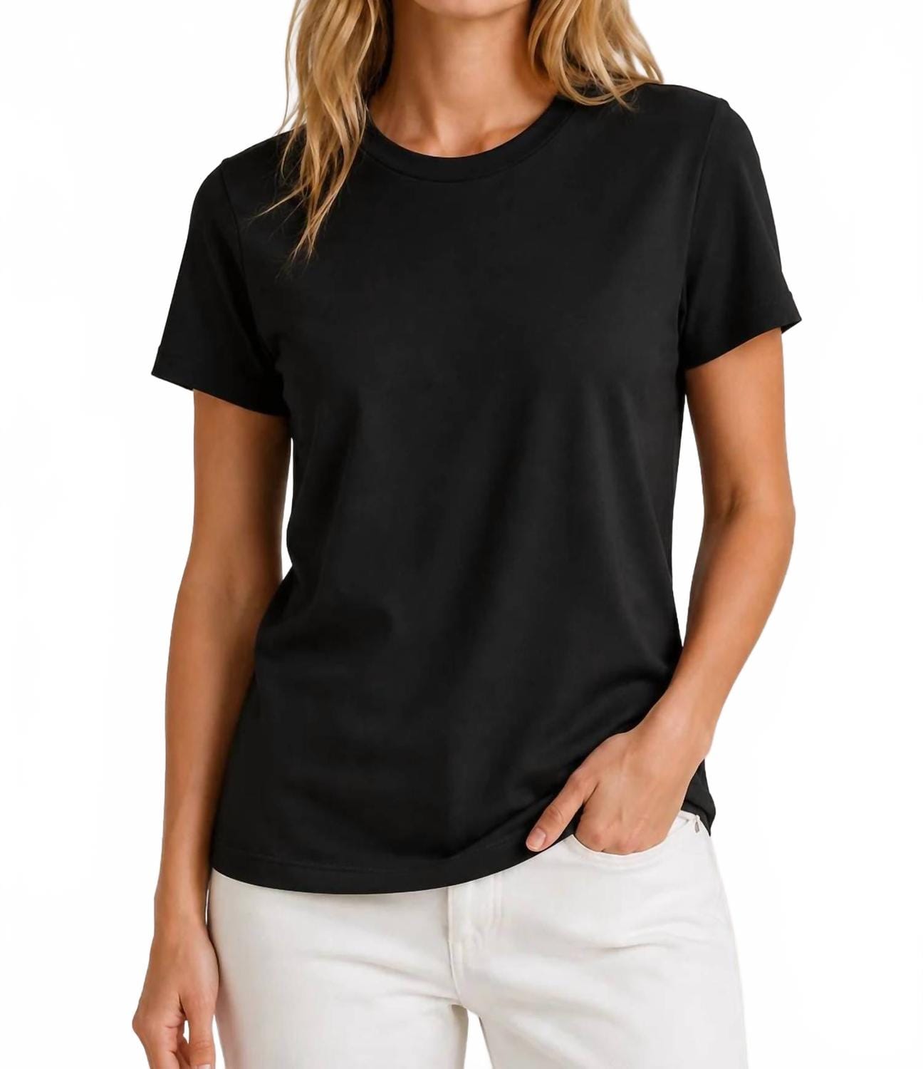 WHITE* Women's Supersoft Crew Neck T-Shirt 2 - Pack In Black/white