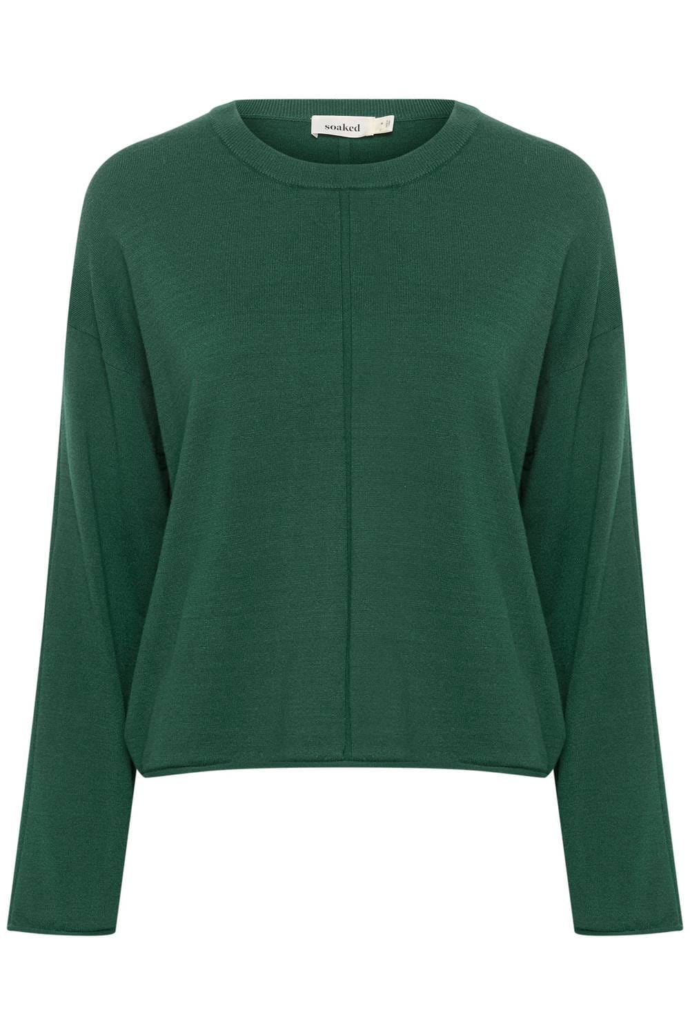 Tight Spina Boxy Fit Tight Knit Pullover Sweater In Rain Forest