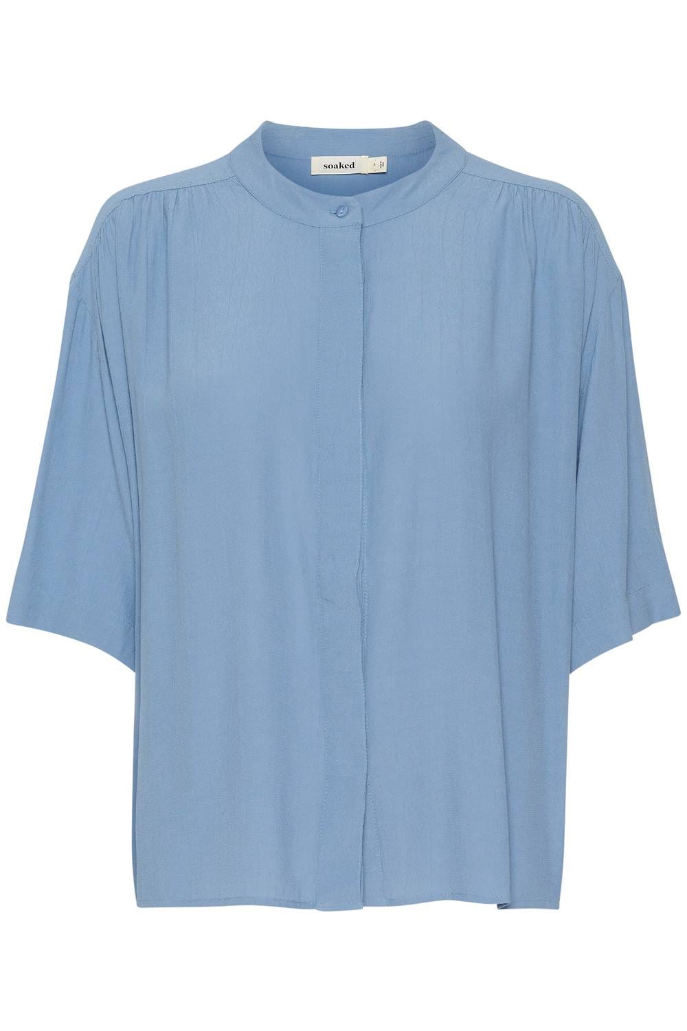 Blue Layna Half Sleeve Loose Fit Shirt In Coronet Blue