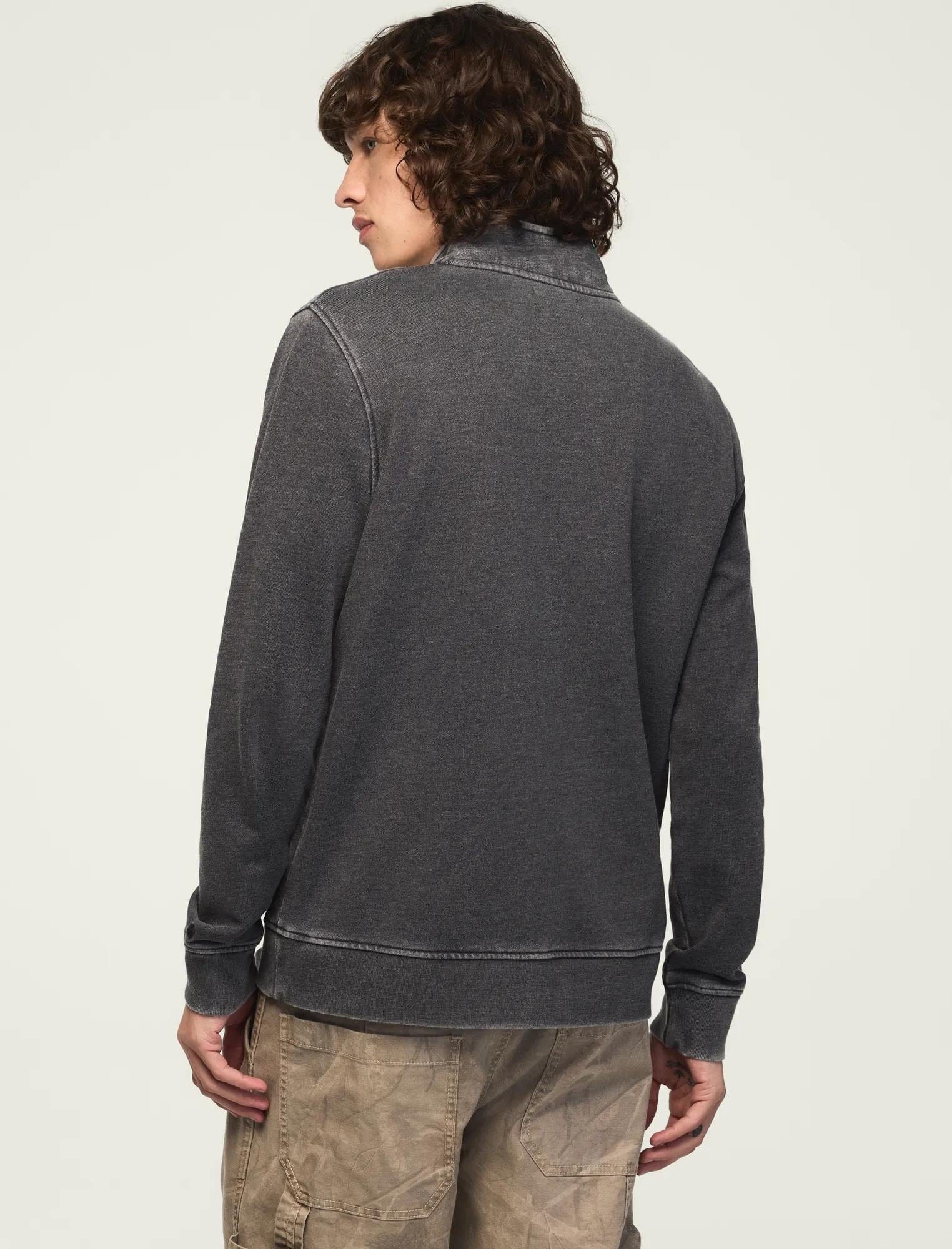 Lucky Brand Men's Venice Burnout French Terry 1/4 Zip Pullover