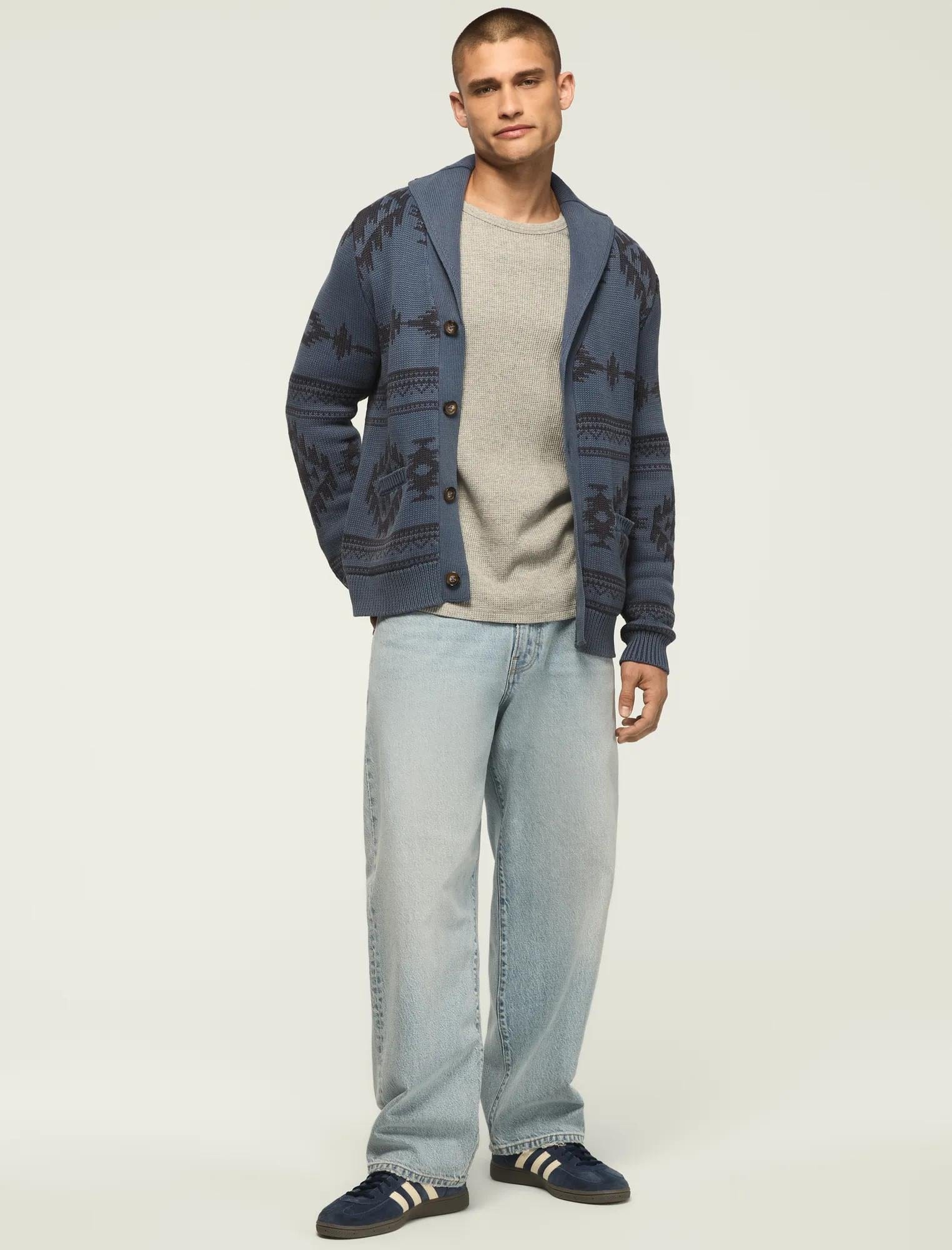 Lucky Brand Men's Southwestern Shawl Cardigan