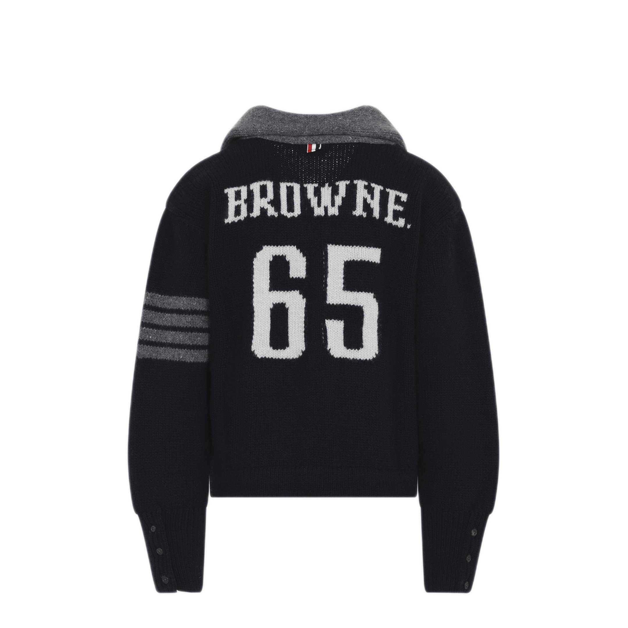 Thom Browne Jersey Intarsia Shawl Collar Cardigan