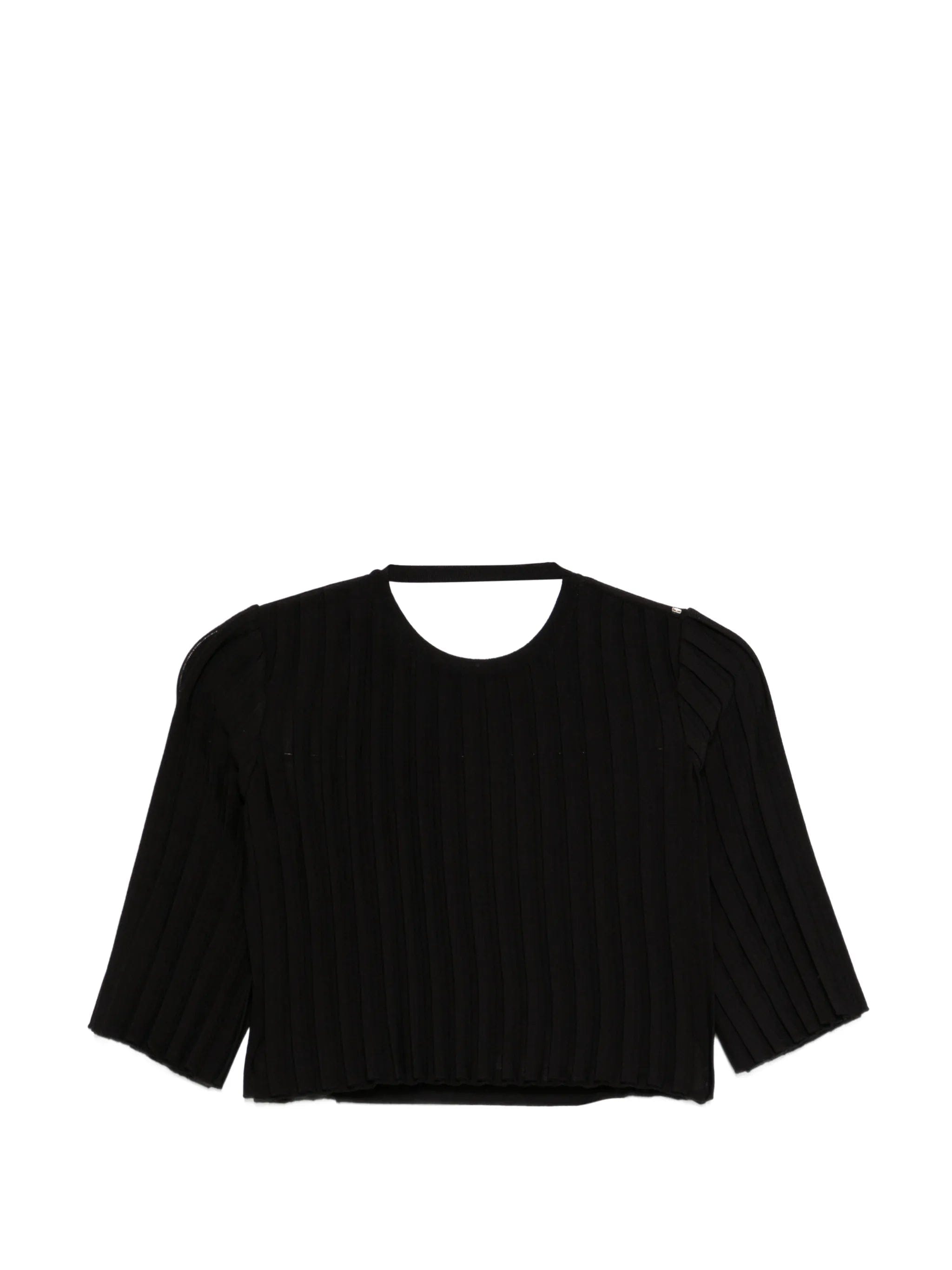 Sportmax SPSCamera ribbed cropped T - shirt