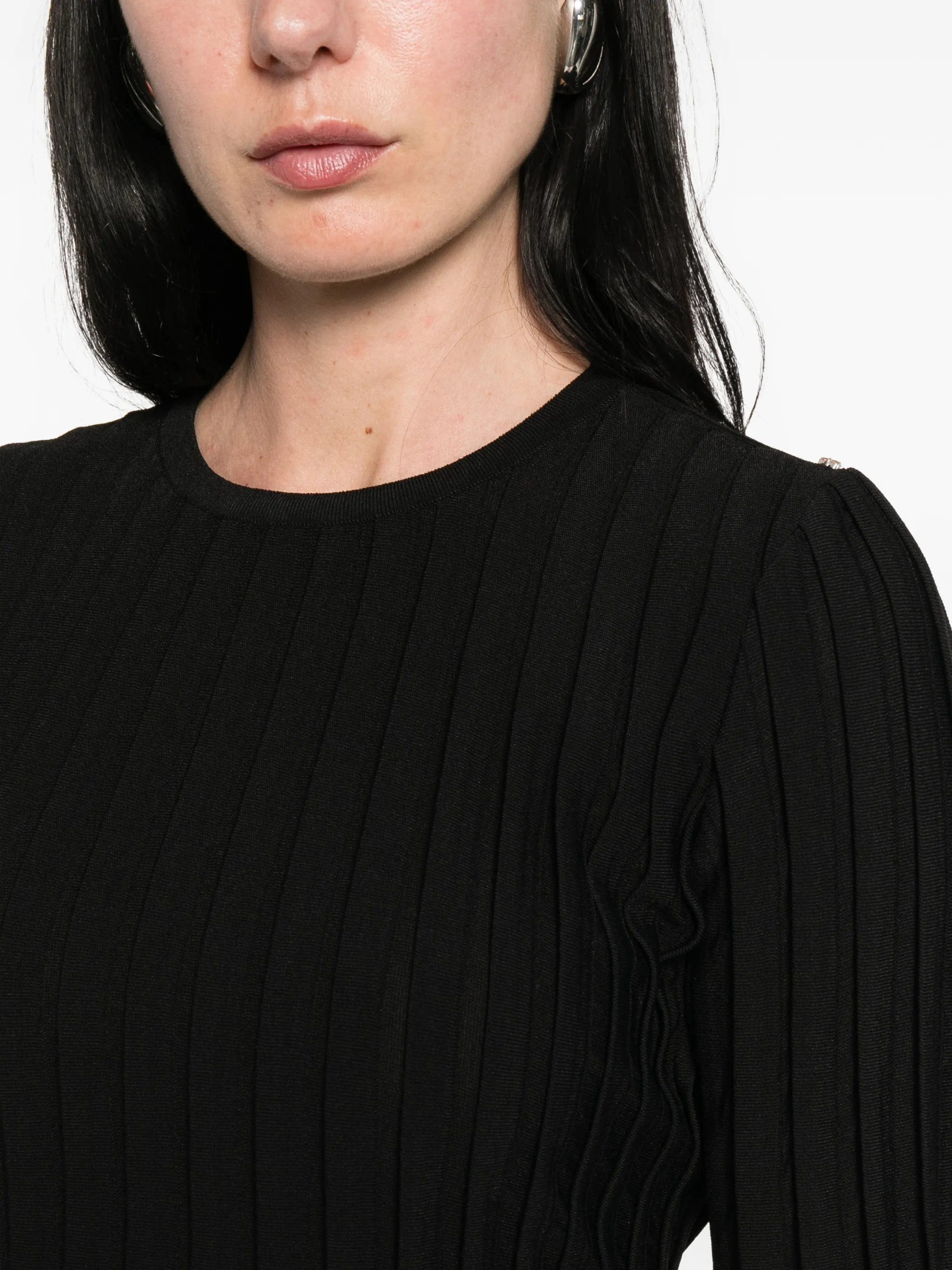 Sportmax SPSCamera ribbed cropped T - shirt