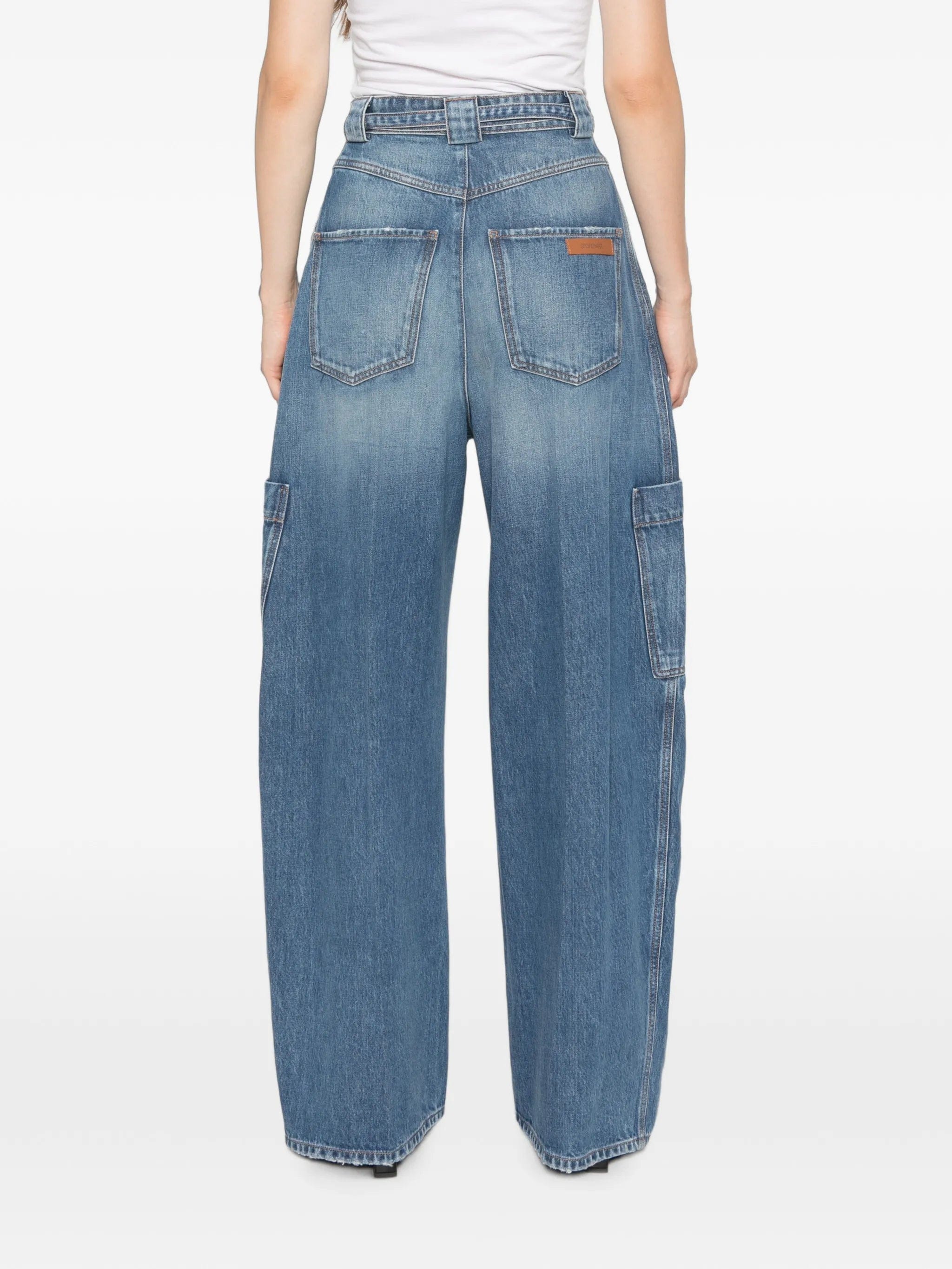 Sportmax pleated - detail cargo jeans