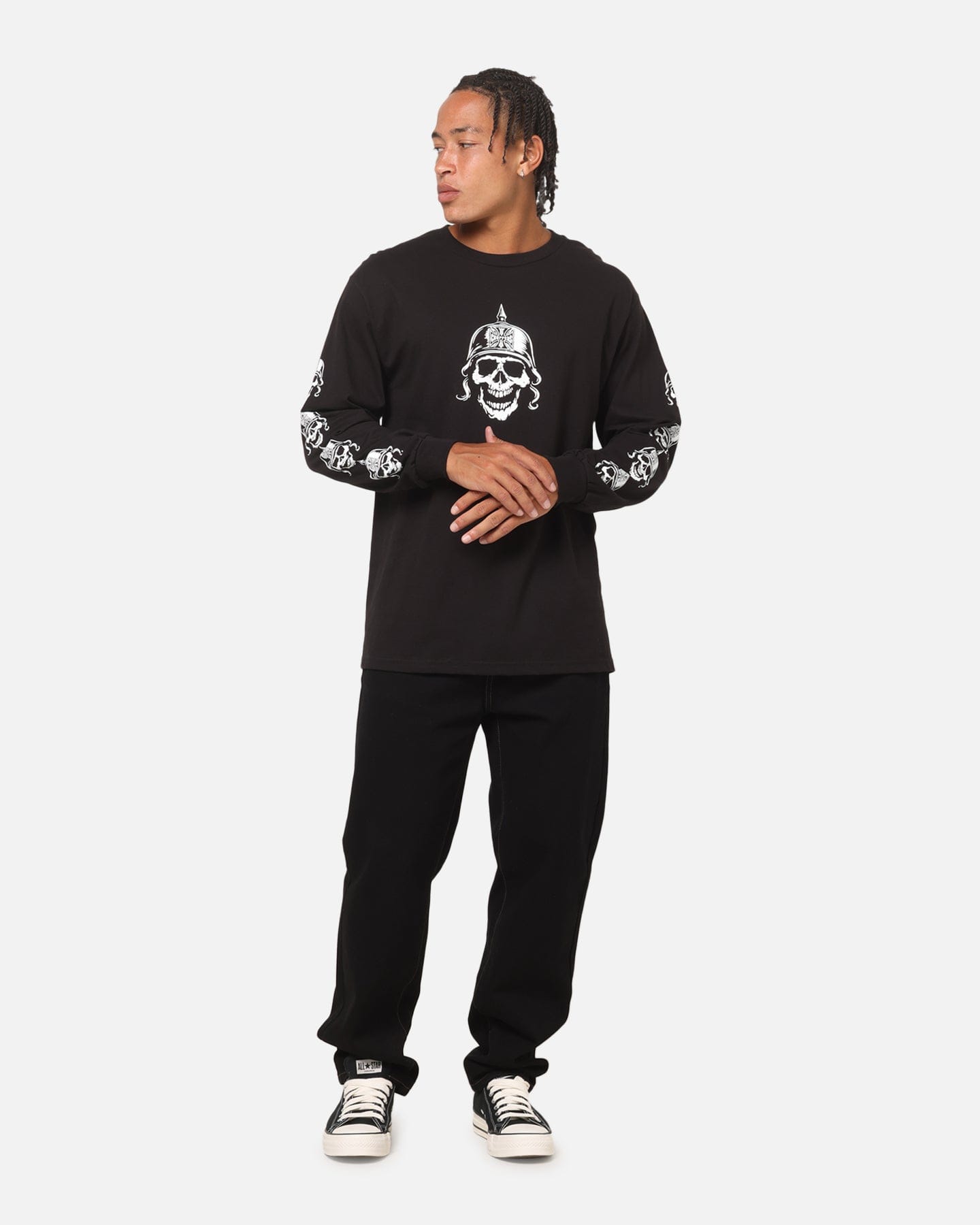 WEST COAST Choppers Skulls Long Sleeve T - Shirt Black