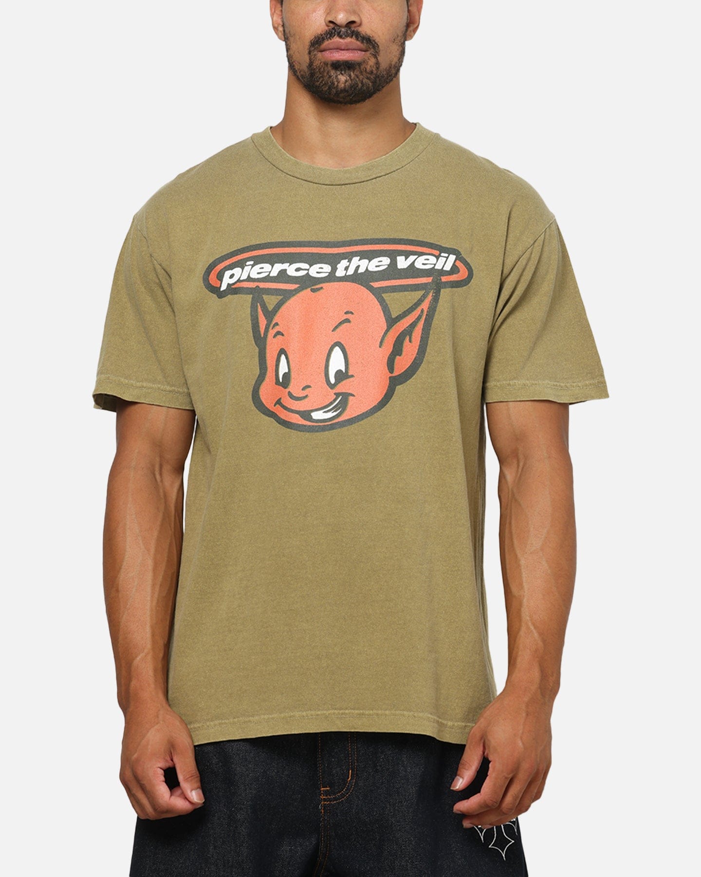 Pierce THE VEIL Bootleg Devil T - Shirt Army Green