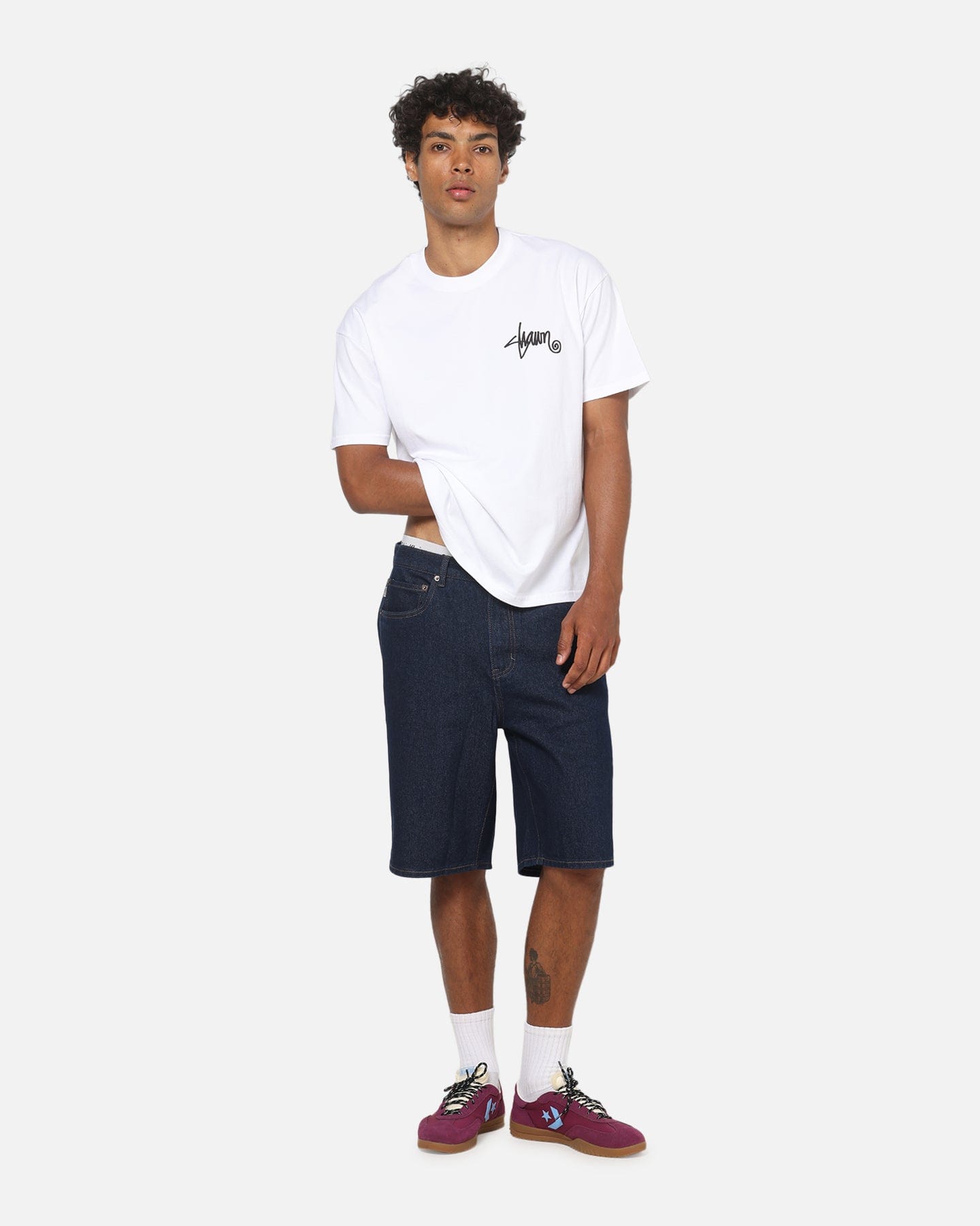 S Double Shawn Script T - Shirt White