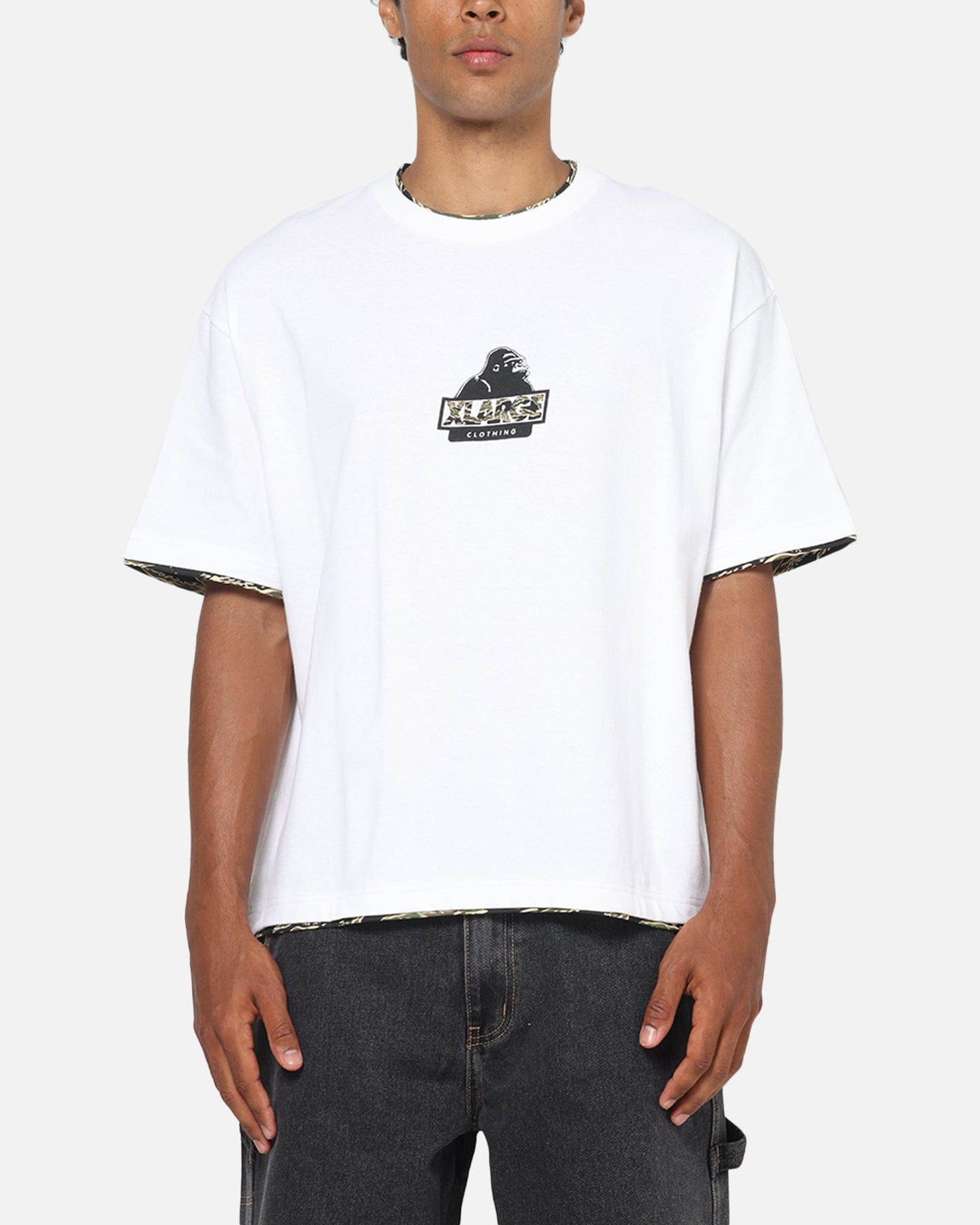 X - Large Double Layer Gorilla Fit T - Shirt White