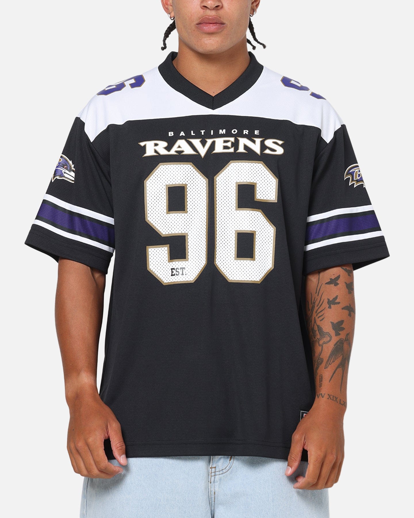 Majestic Athletic Baltimore Ravens Glenver Mesh Oversized T - Shirt Black