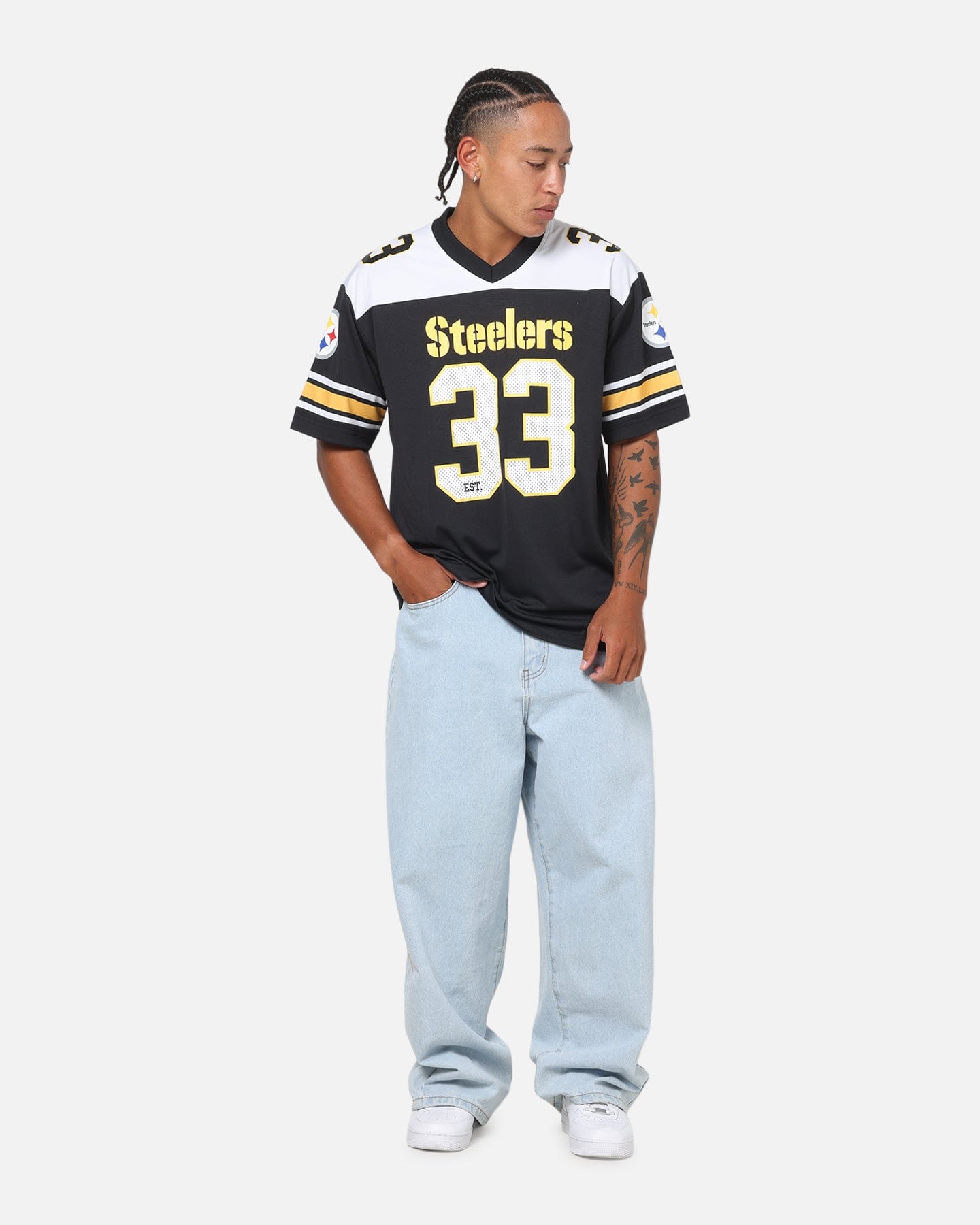 Majestic Athletic Pittsburgh Steelers Glenver Mesh Oversized T - Shirt Black