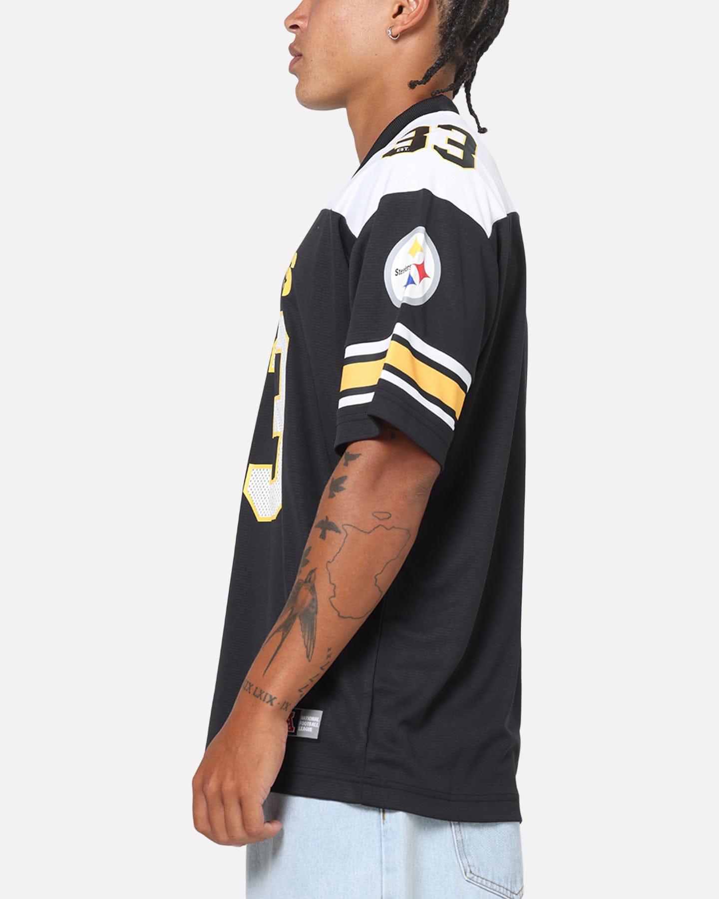 Majestic Athletic Pittsburgh Steelers Glenver Mesh Oversized T - Shirt Black