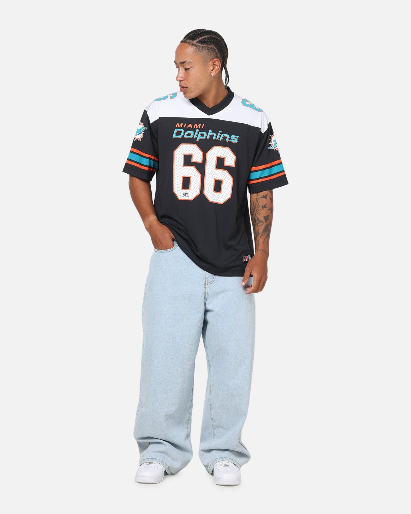 Majestic Athletic Miami Dolphins Glenver Mesh Oversized T - Shirt Black