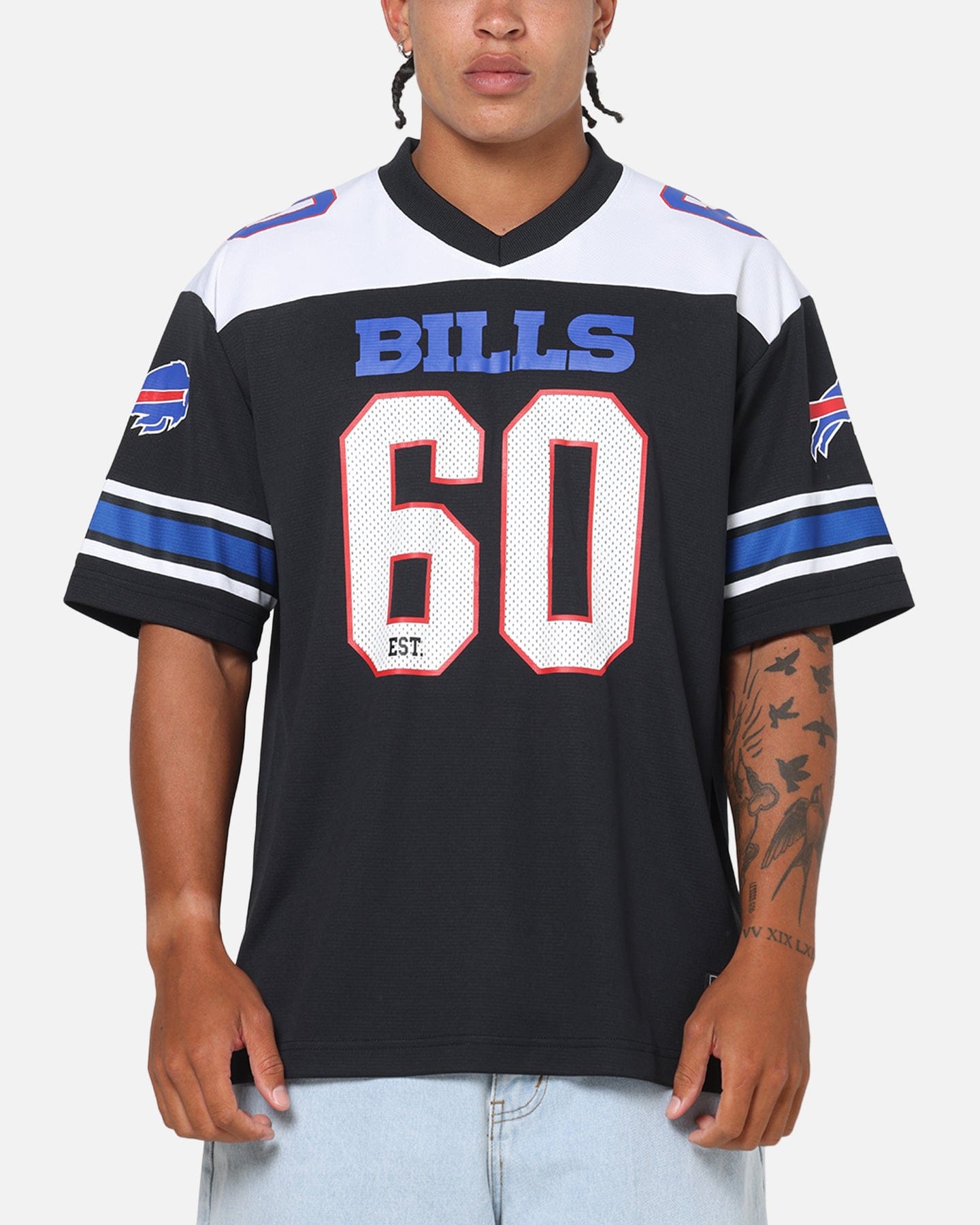 Majestic Athletic Buffalo Bills Glenver Mesh Oversized T - Shirt Black