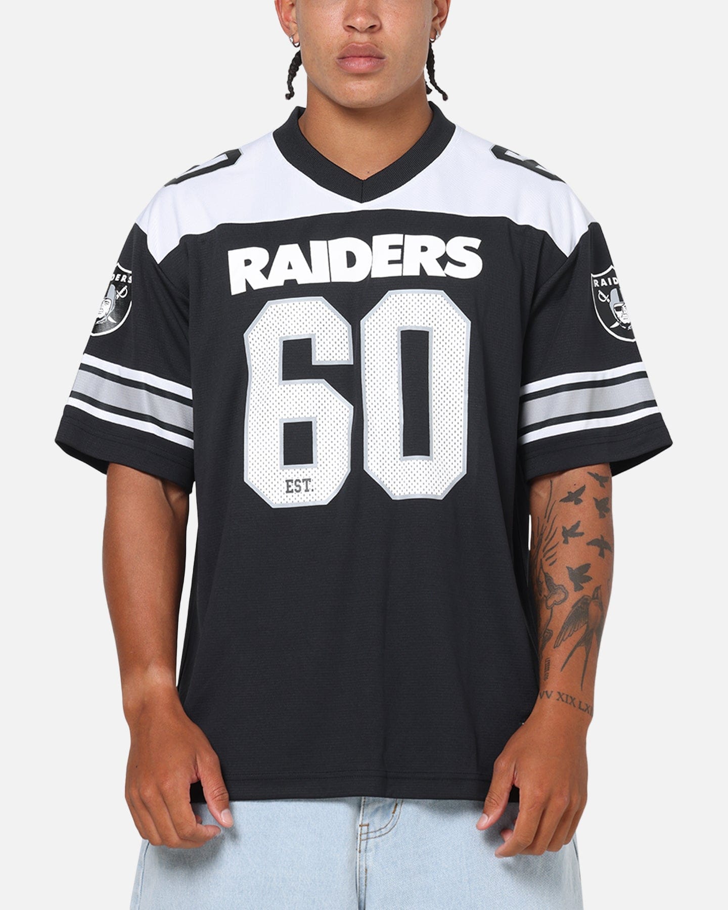 Majestic Athletic Las Vegas Raiders Glenver Mesh Oversized T - Shirt Black