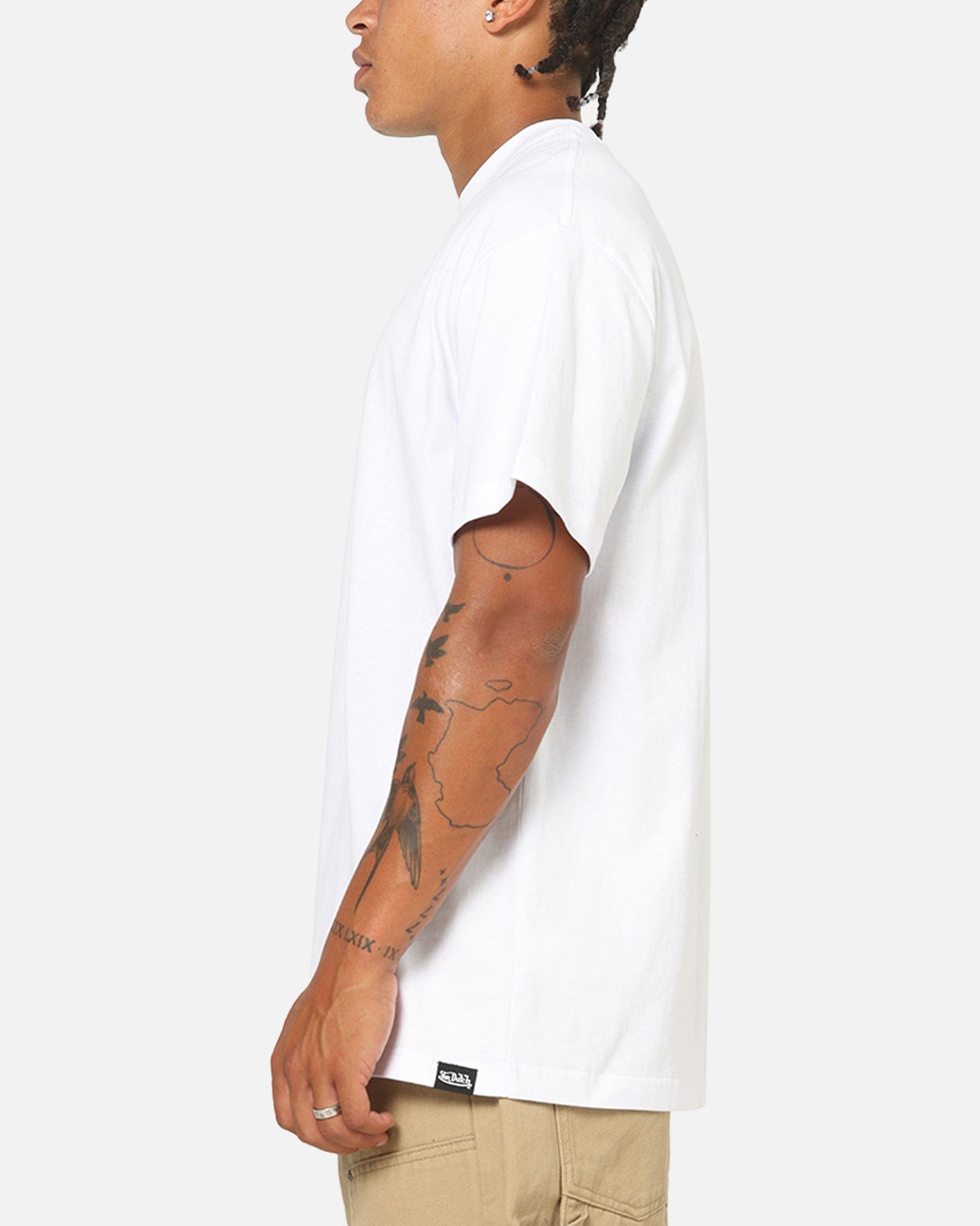 Von Dutch Distressed Embroidered Patch T - Shirt White