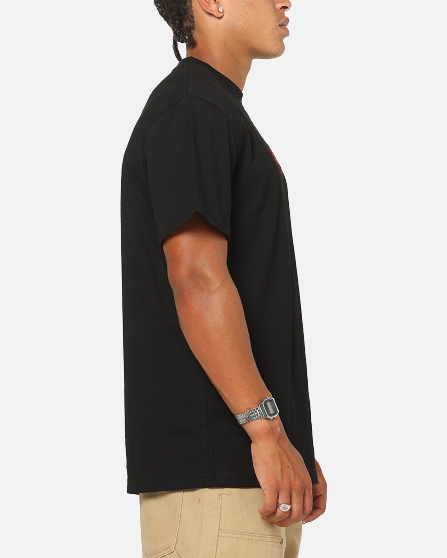 Von Dutch Distressed Embroidered Patch T - Shirt Black