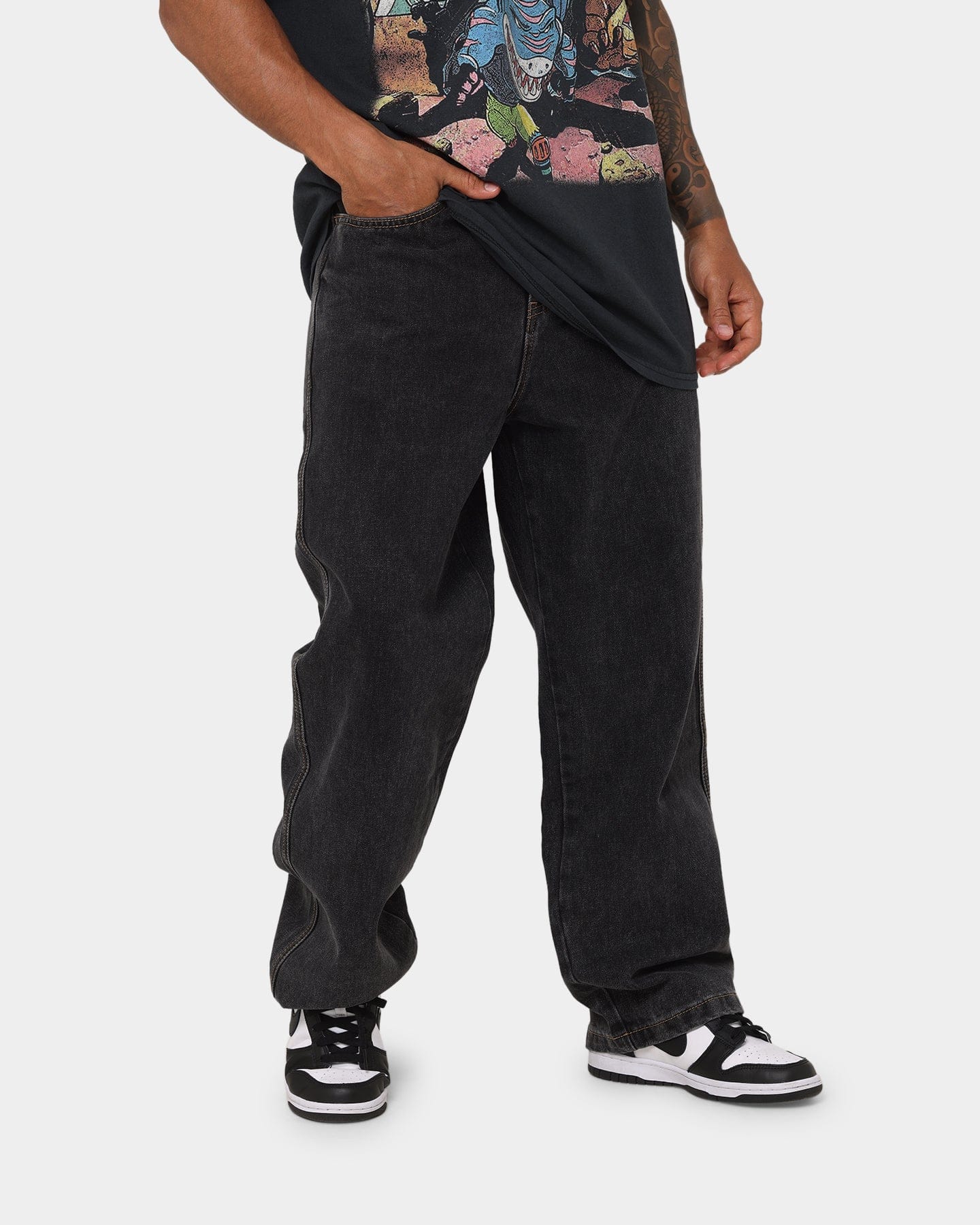 X - Large Bull Denim 91 Pants Washed Black