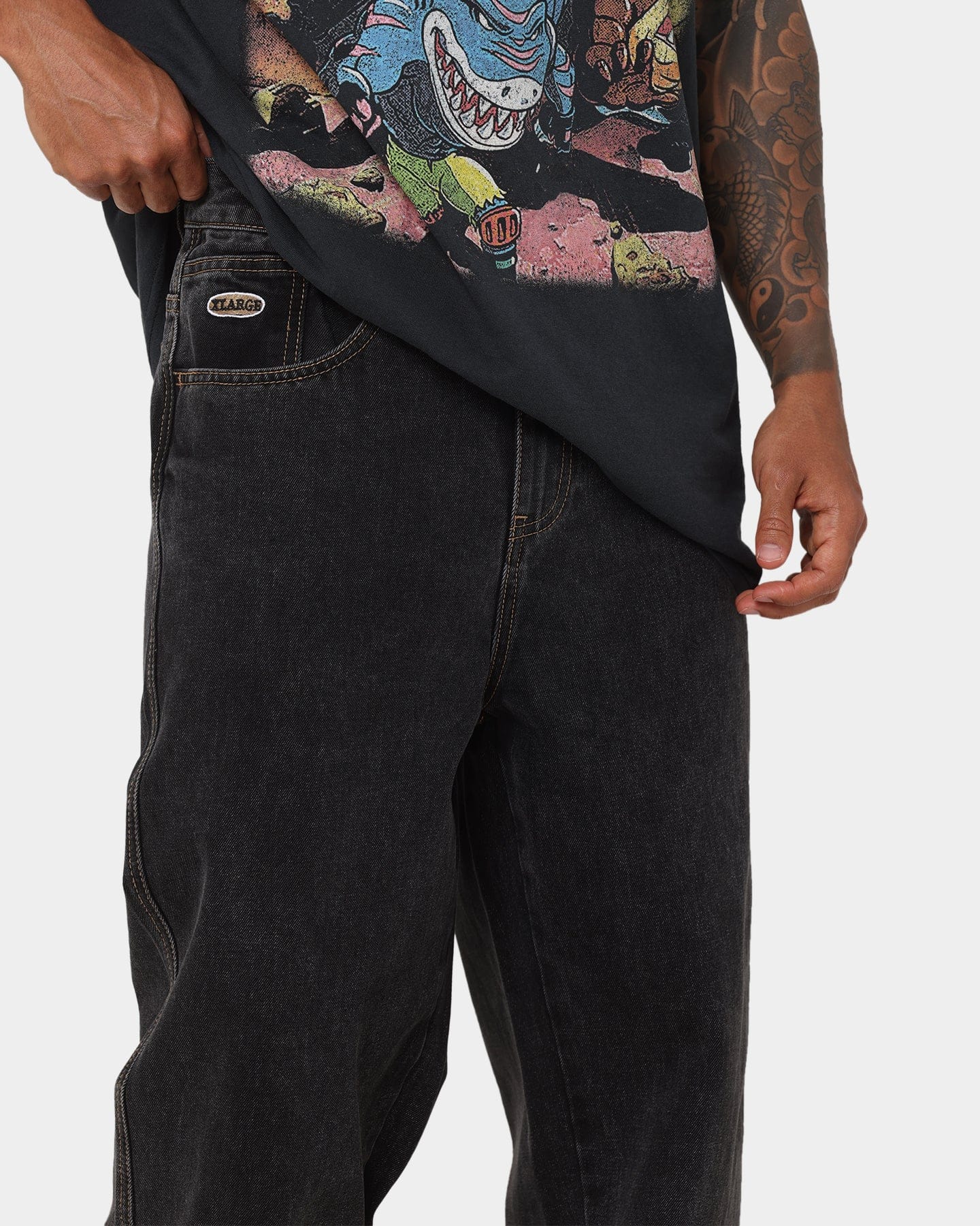 X - Large Bull Denim 91 Pants Washed Black