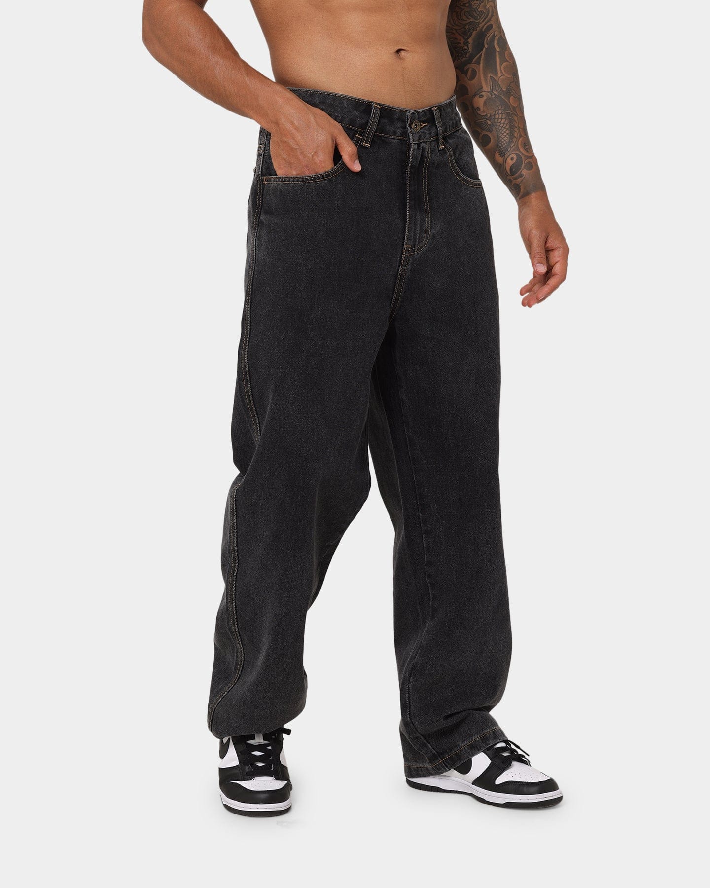 X - Large Bull Denim 91 Pants Washed Black