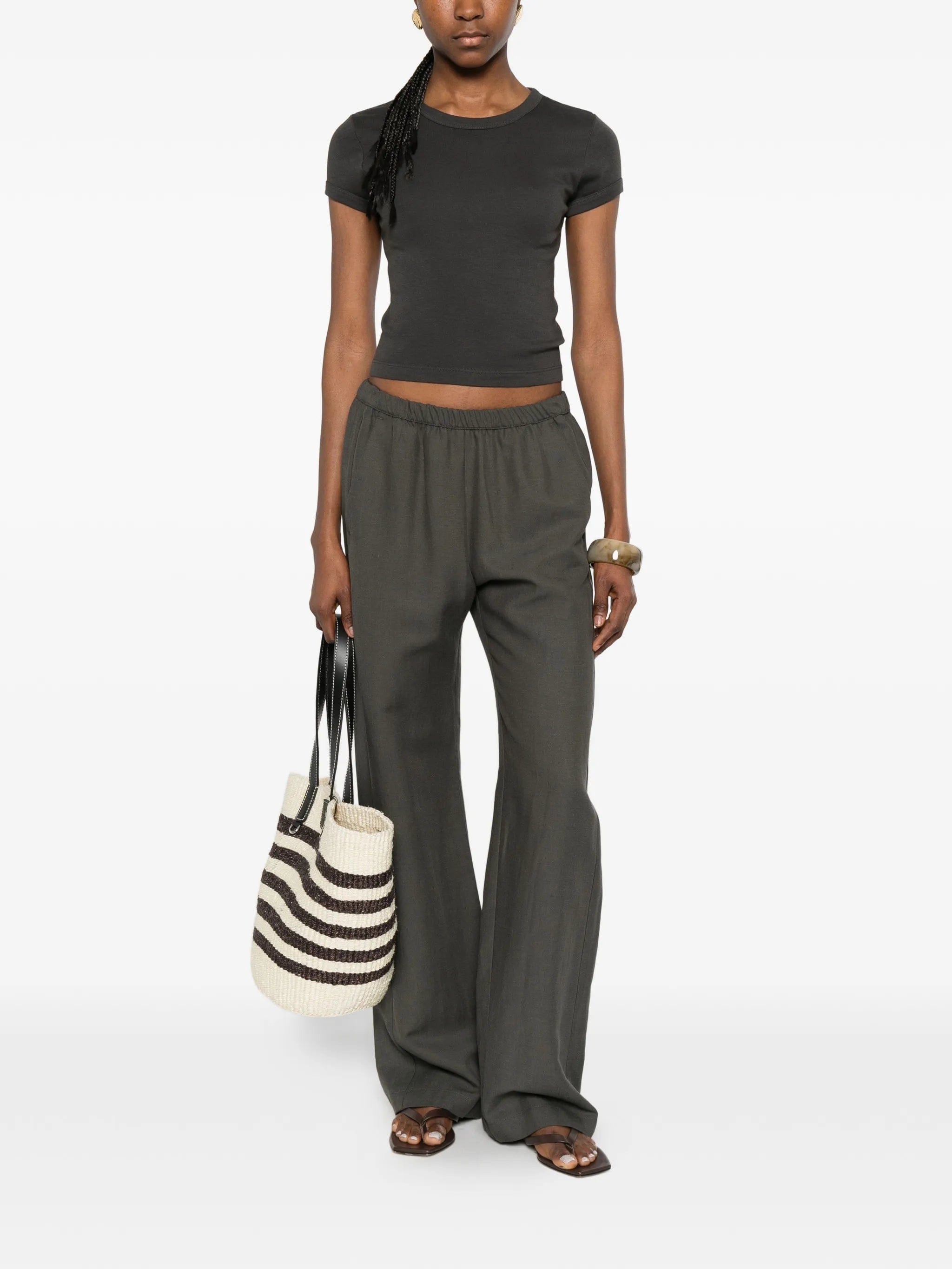 Enza Costa Supima Baby cropped cotton T - shirt