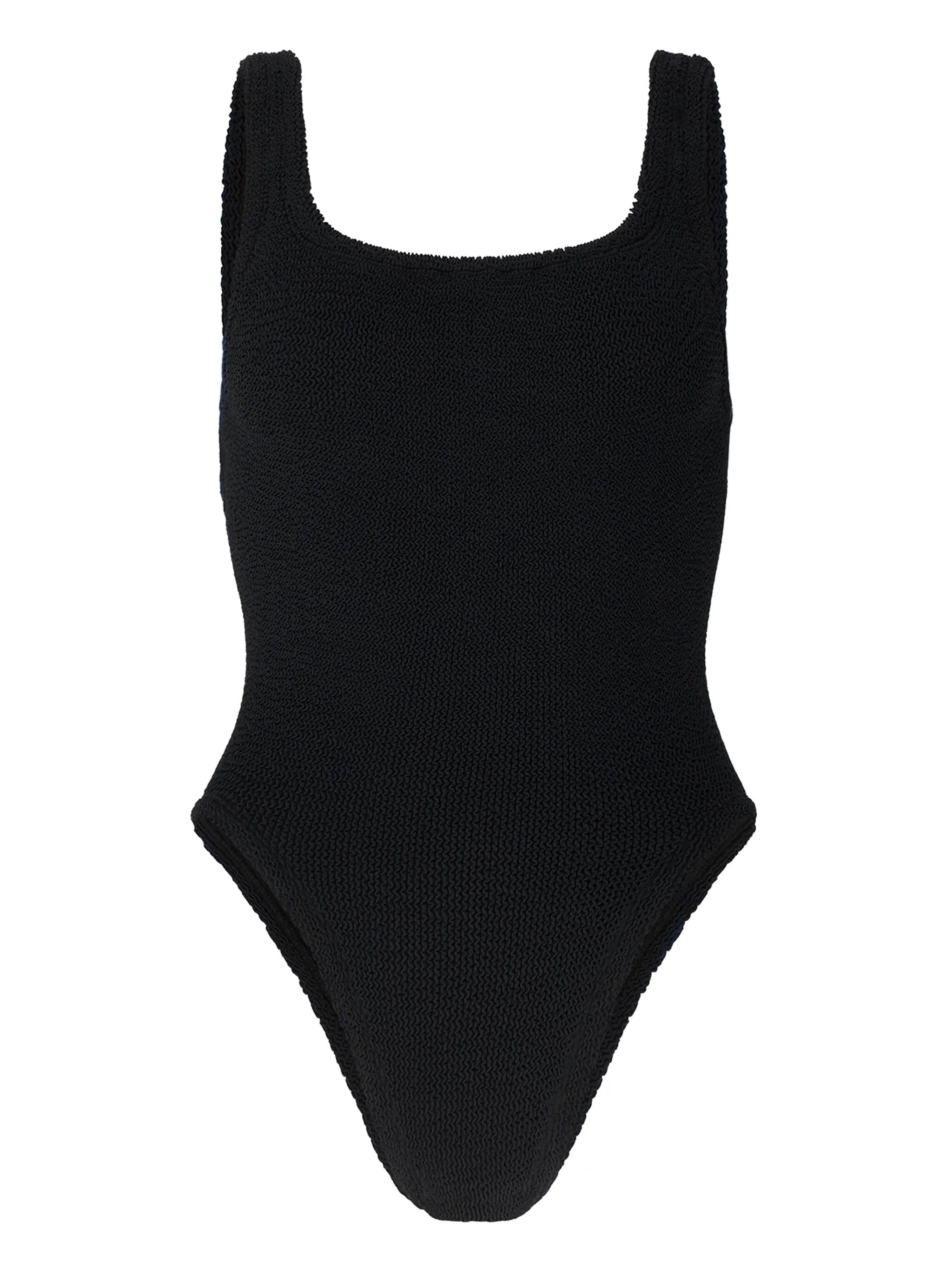 Hunza G crinkle - effect square - neck swimsuit
