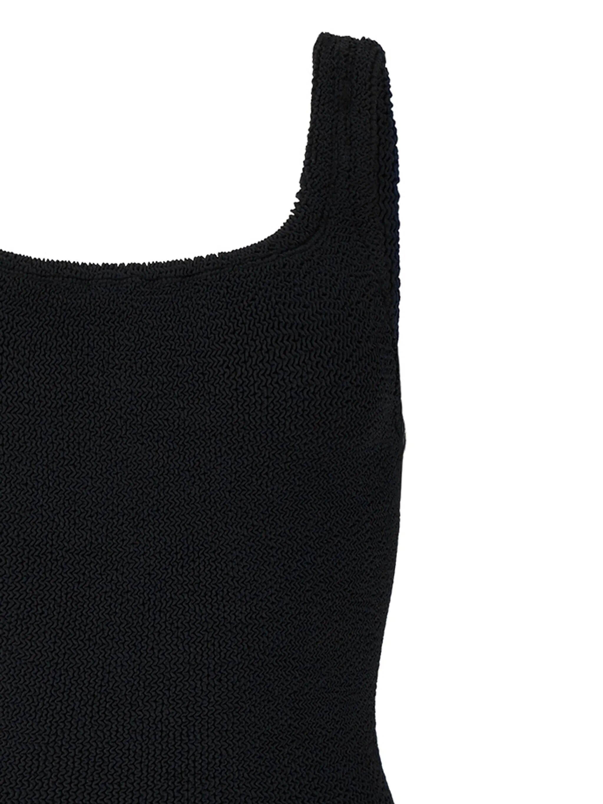 Hunza G crinkle - effect square - neck swimsuit