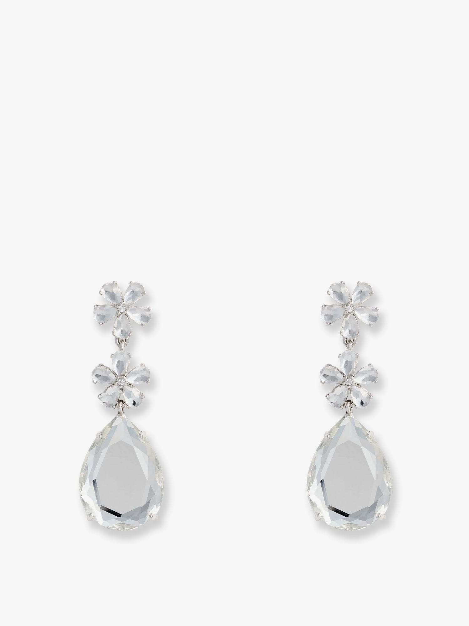 SELF Portrait Crystal Flower Tiered Earrings