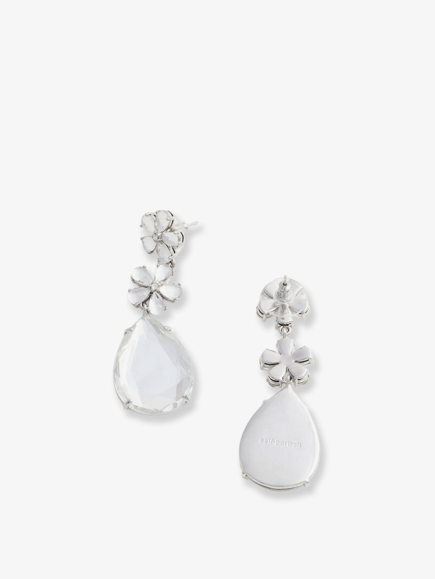 SELF Portrait Crystal Flower Tiered Earrings