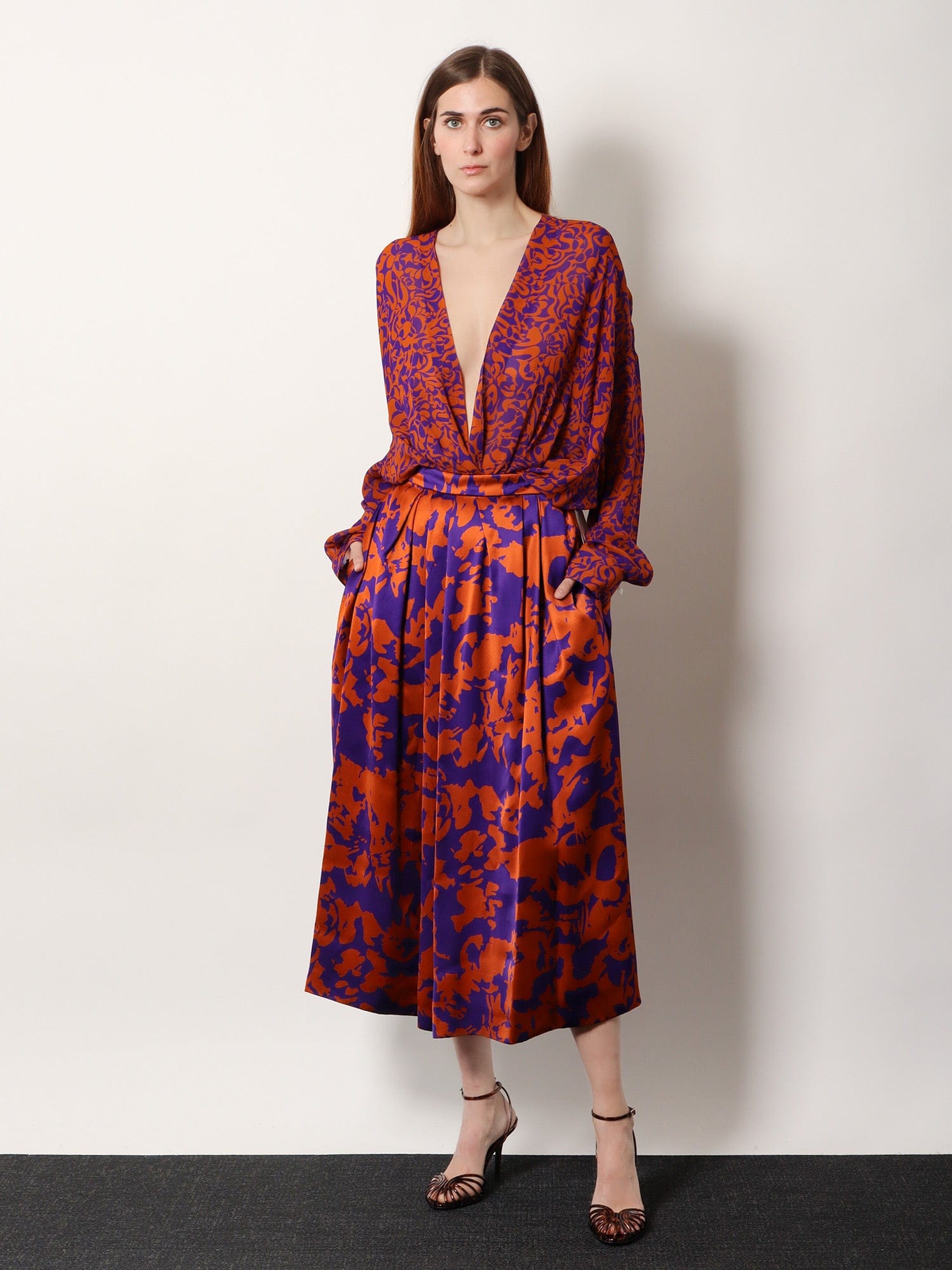 DRIES VAN NOTEN Soni skirt in printed viscose