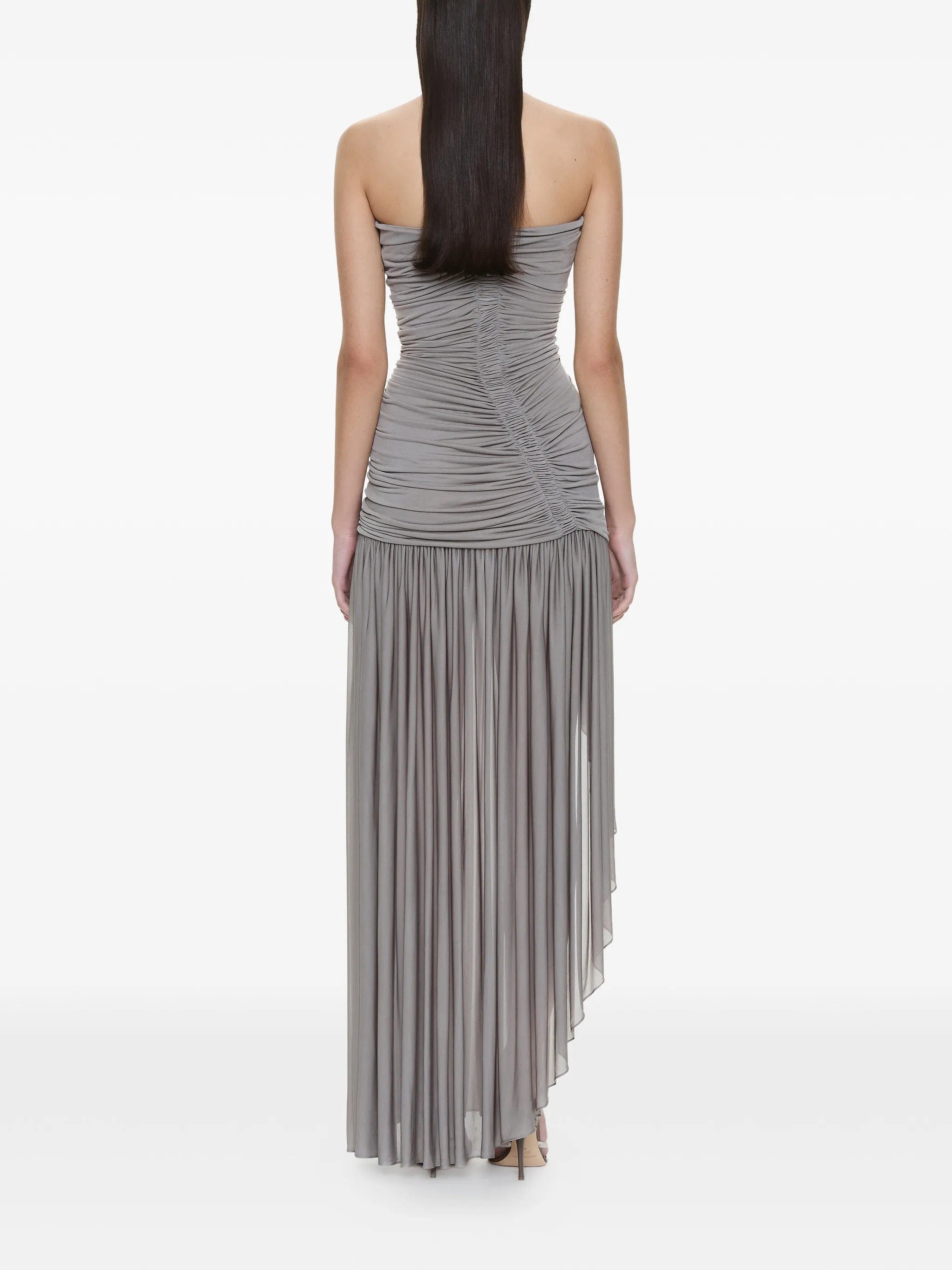 Christopher Esber Arced Orion ruched strapless asymmetric dress