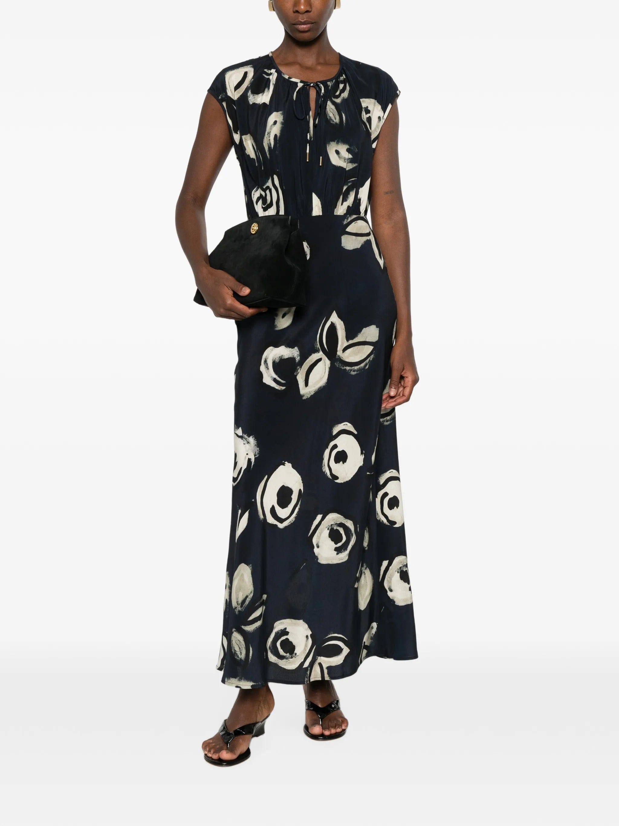 Max Mara floral - print tie - waist dress